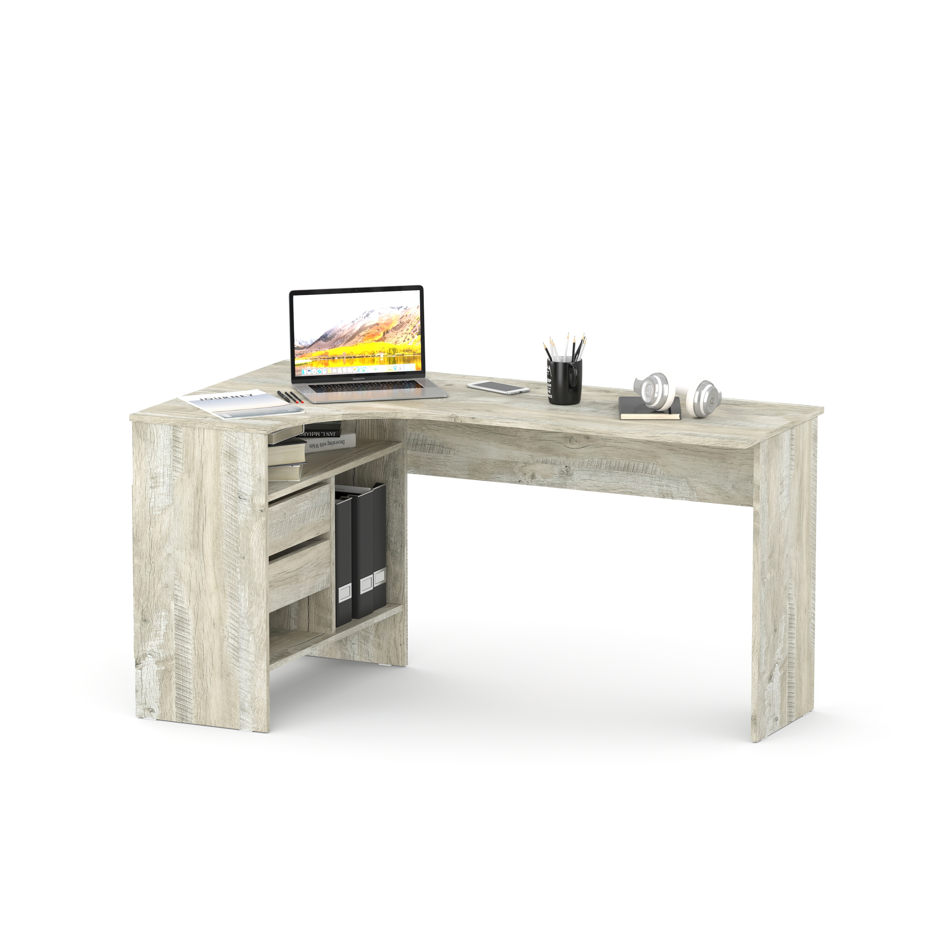 Изображение товара Письменный стол СОКОЛ-Т СПм-25Л левый 145x74x81 см дуб юкон