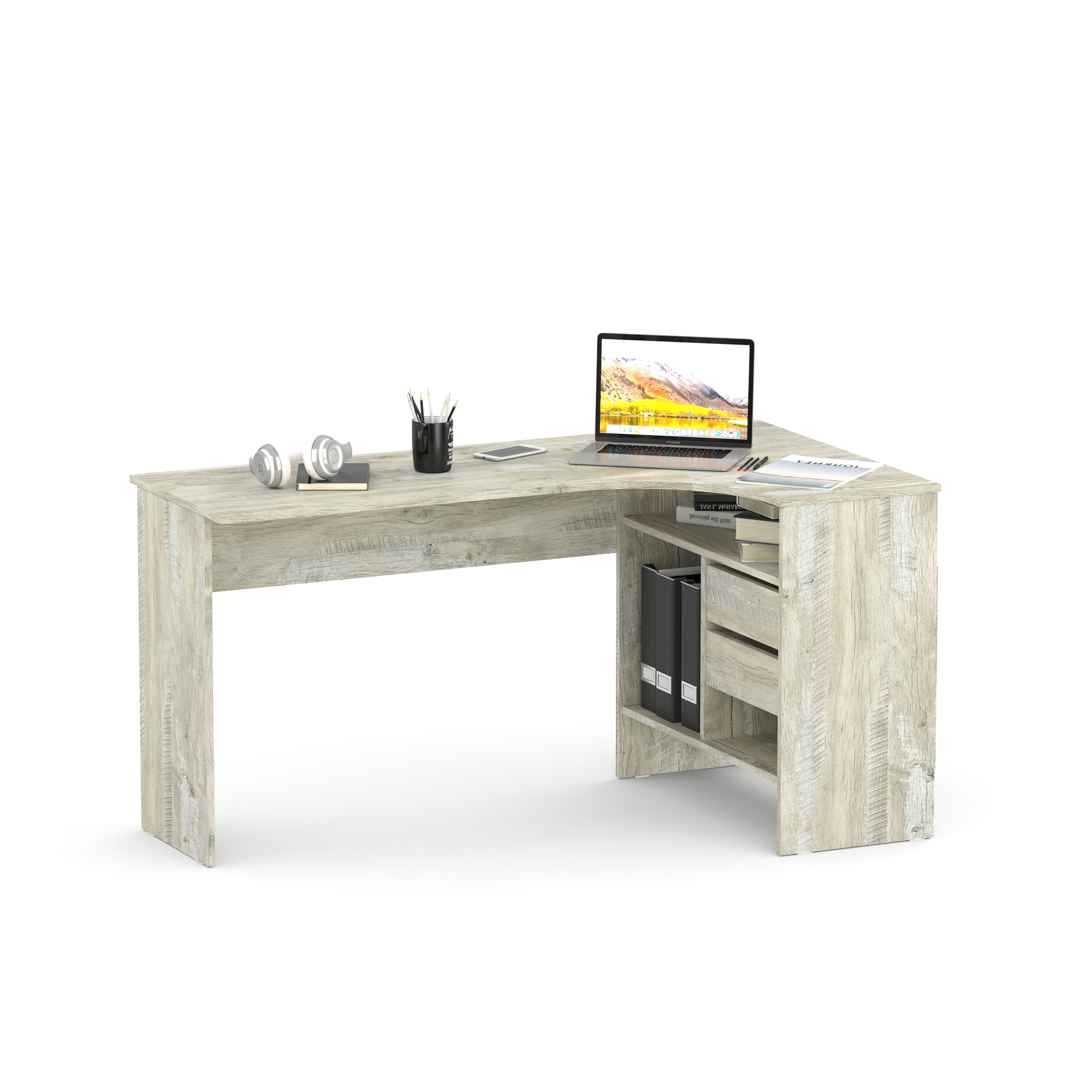 Изображение товара Стол письменный Сокол-Т СПм-25Л правый 145x74x81 см ЛДСП цвет дуб юкон