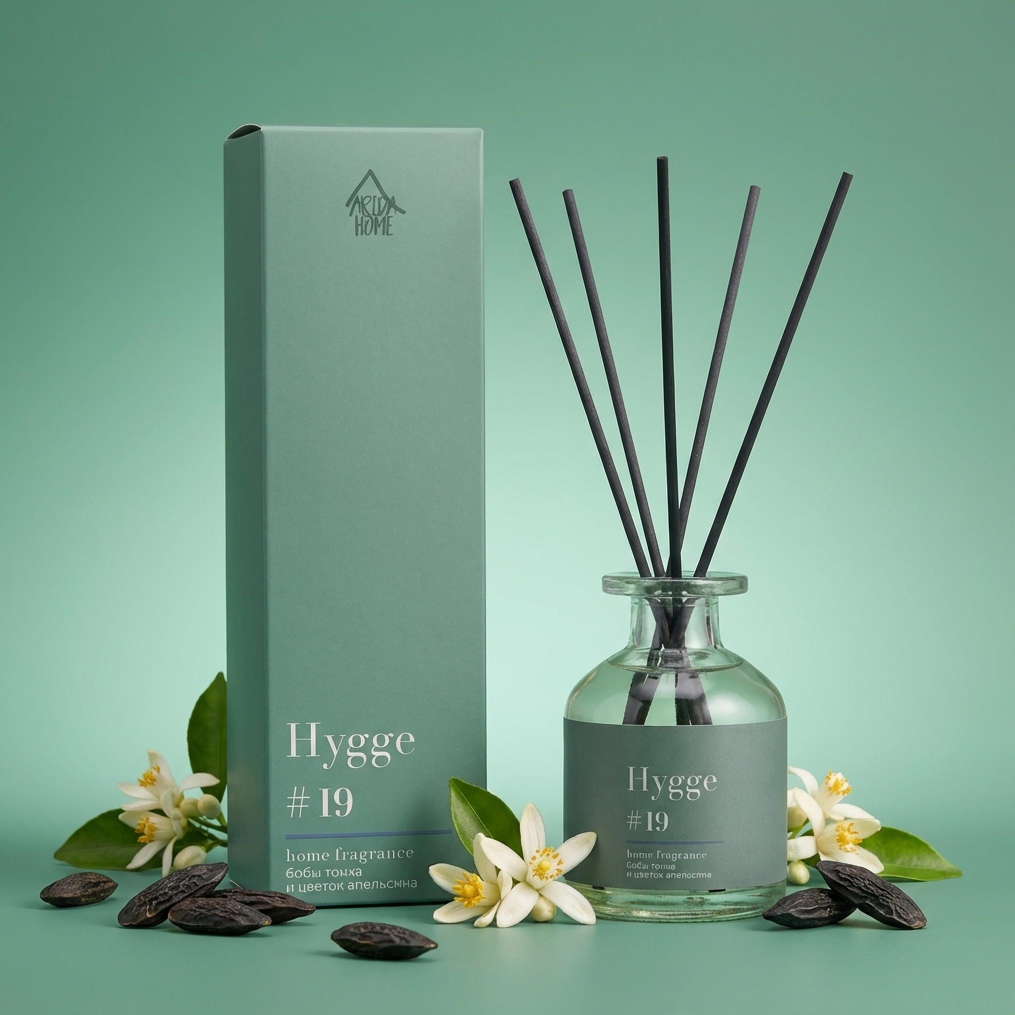 Изображение товара Ароматический диффузор Arida Home Hygge 19 Бобы Тонка апельсин 50 мл