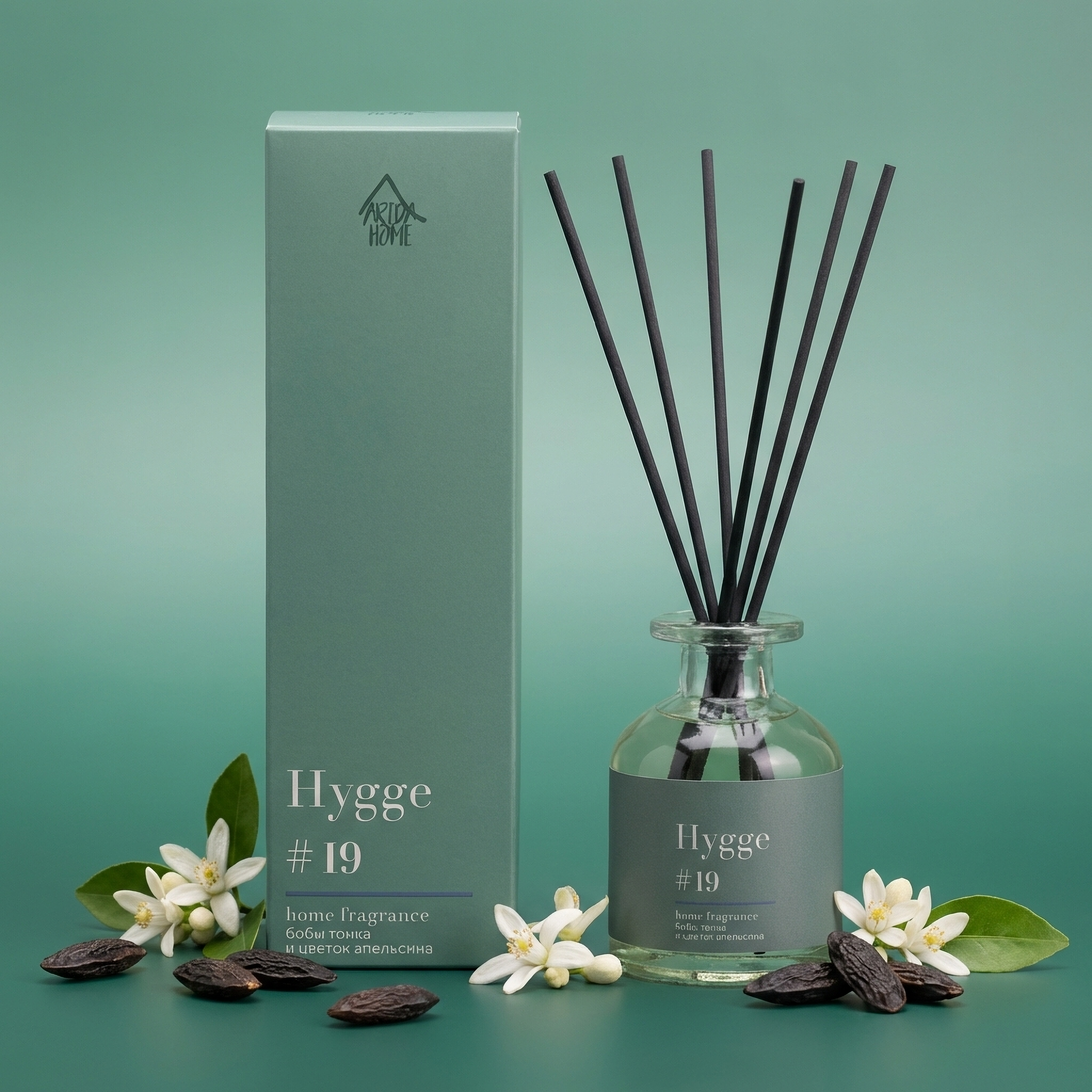 Изображение товара Ароматический диффузор Arida Home Hygge 19 Бобы Тонка и цветок апельсина 100 мл