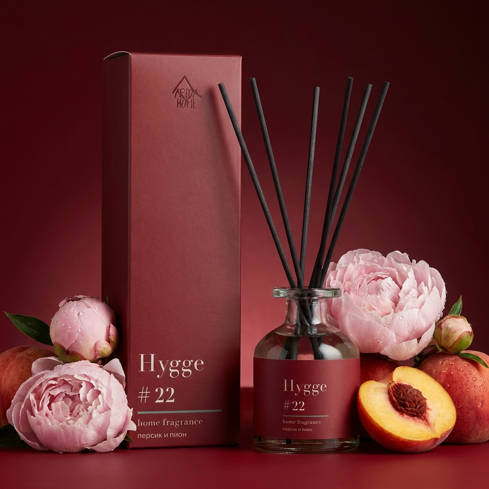 Изображение товара Ароматический диффузор Arida Home Hygge 22 Персик и пион 100 мл