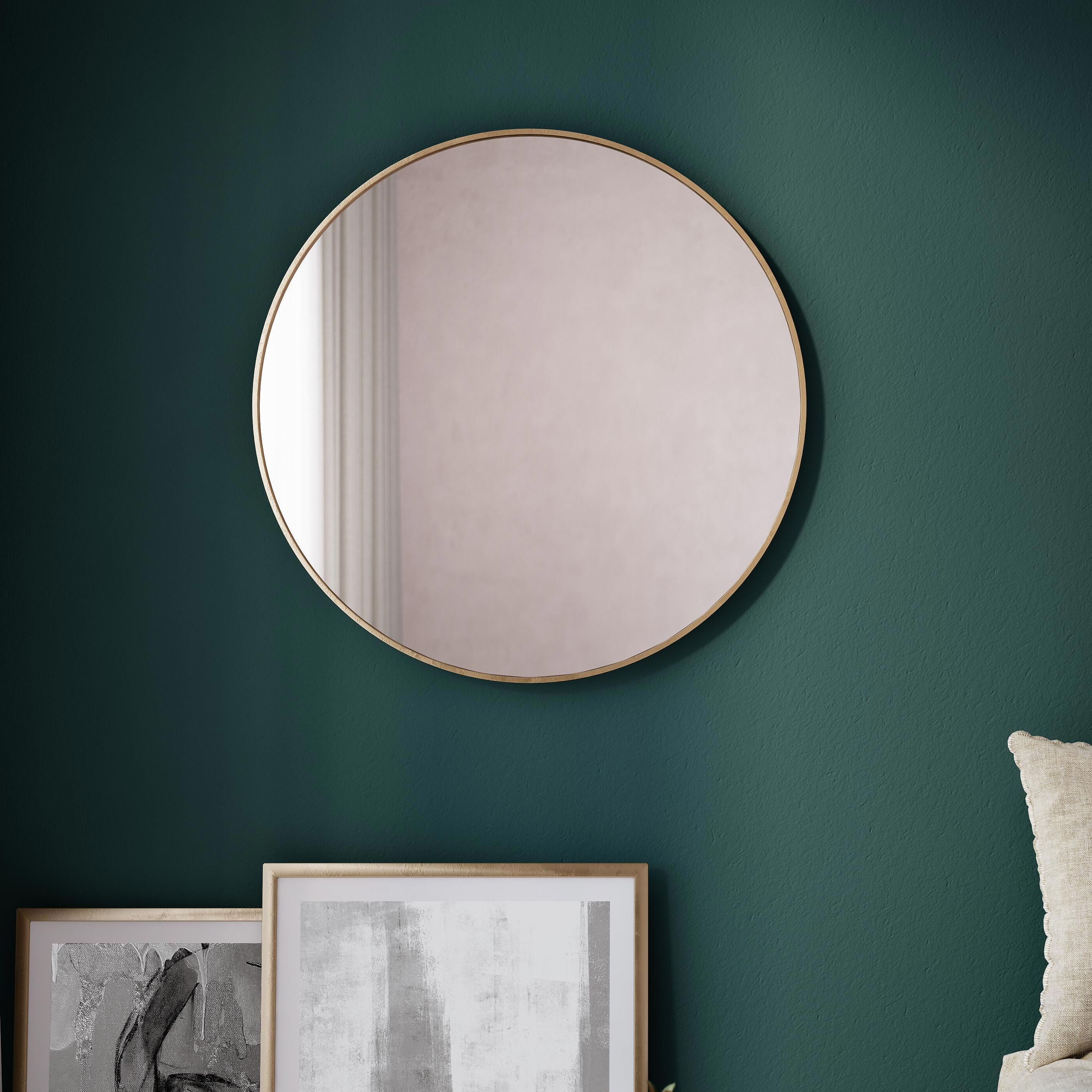 Изображение товара Интерьерное зеркало KREAFORTA Glam круг 61 см для стен с металлической рамой золотистого цвета