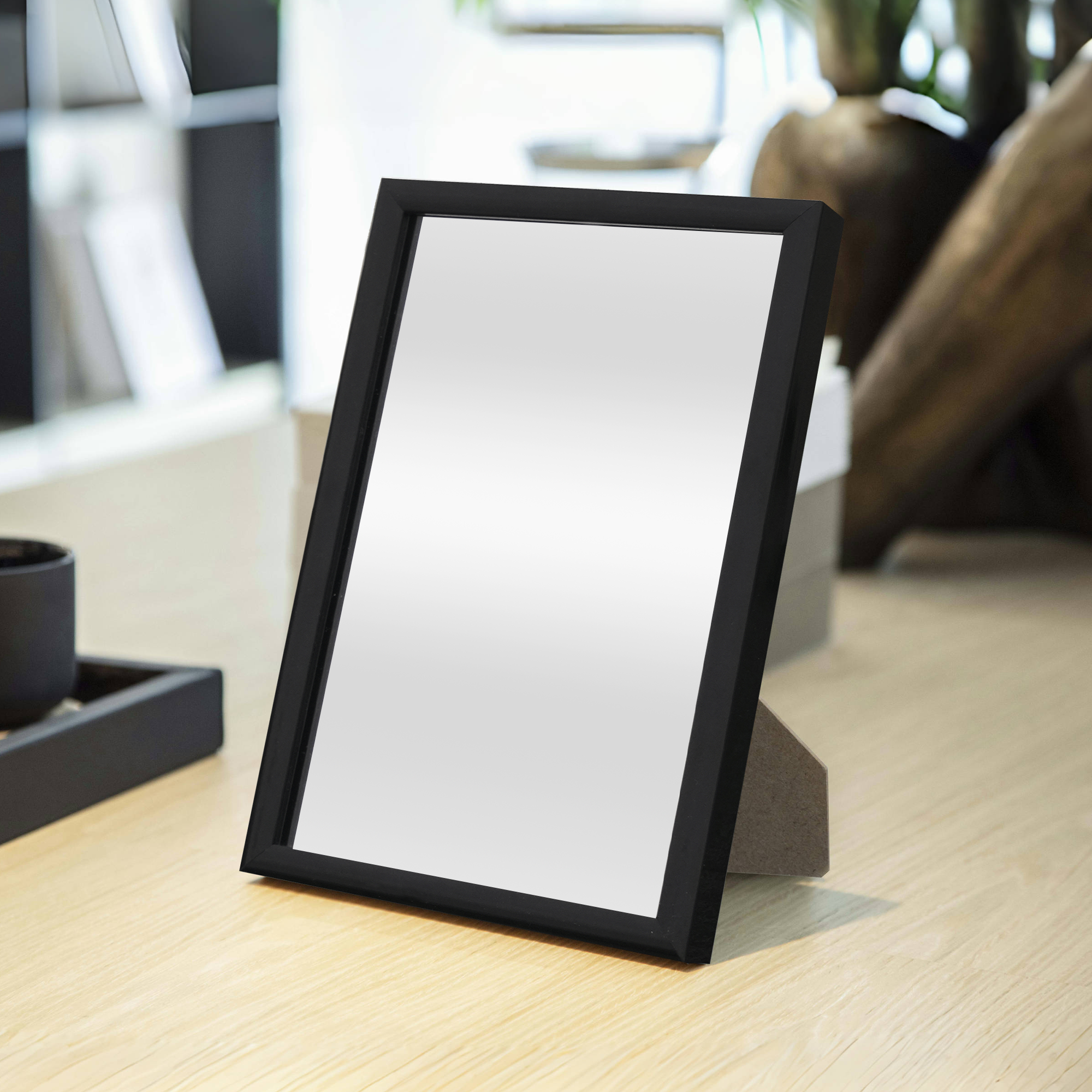 Изображение товара Декоративное прямоугольное зеркало Kreaforta Lila 11x16 см черное из стекла и дерева