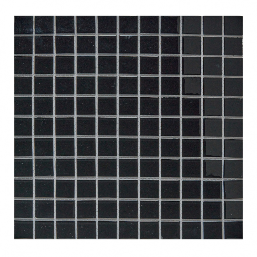 Изображение товара Мозаика стеклянная PIX014 черная 30x30 см чипы 25x25 мм Crystal Glass