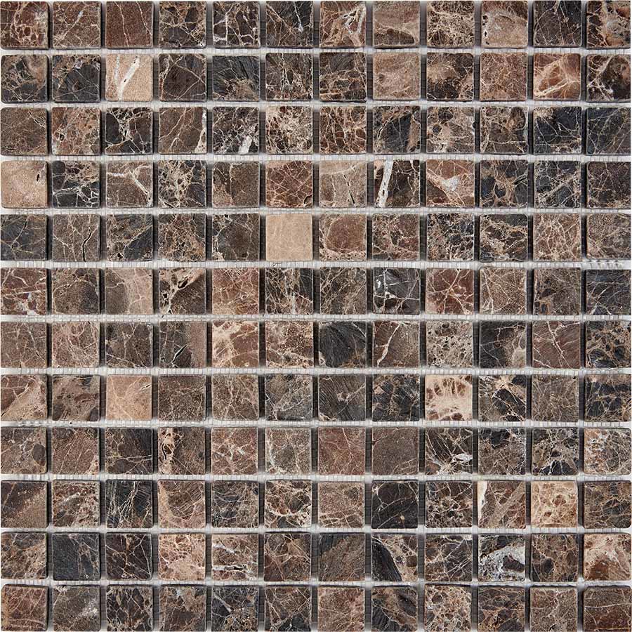 Изображение товара Мозаика Pixmosaic PIX 220 Dark Emperador 30.5x30.5x0.6 см матовая цвет коричневый 11 шт в упаковке