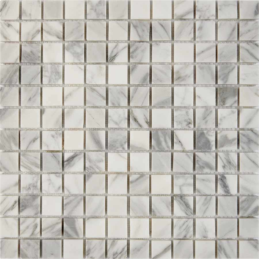 Изображение товара Мозаика Pixmosaic PIX 242 Bianco carrara 30.5x30.5x0.6 см полированная цвет серый 11 шт в упаковке