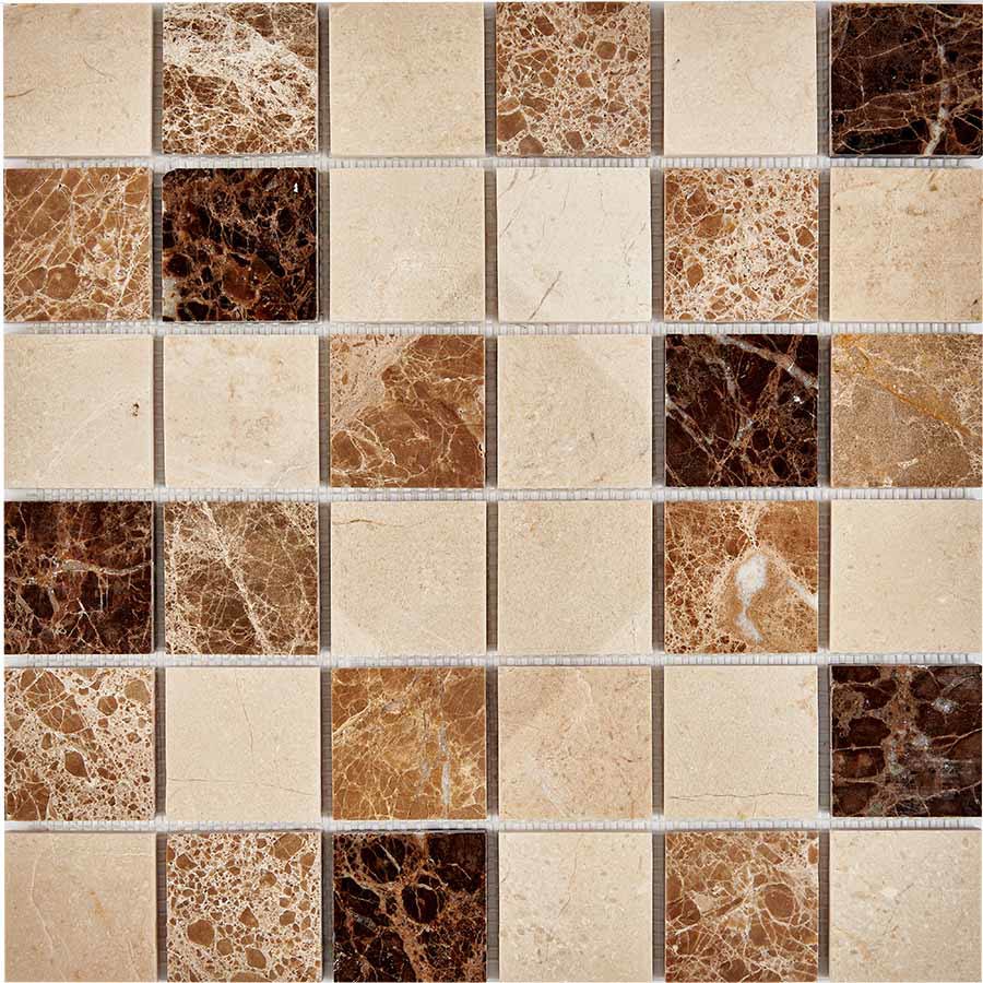 Изображение товара Мозаика Pixmosaic PIX 270 Emperador Dark light Crema Nova 30.5x30.5x0.6 см полированная цвет разноцветный