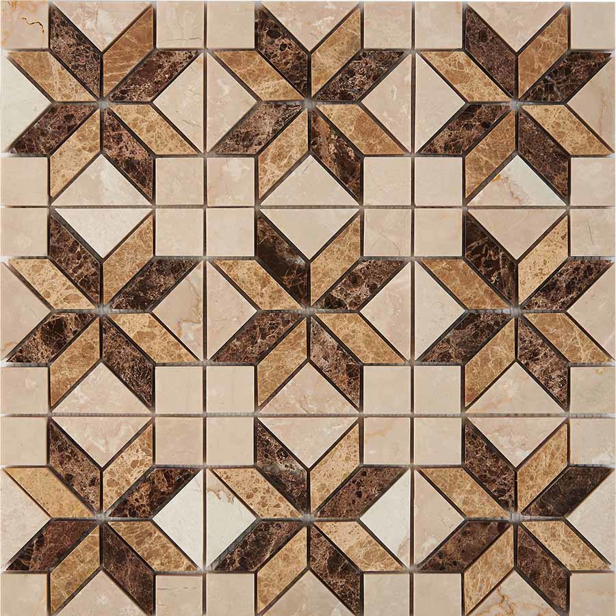 Изображение товара Мозаика Pixmosaic PIX 286 Botticino Dark Light Emperador 29.8x29.8x0.6 см полированная цвет разноцветный 11 шт в упаковке