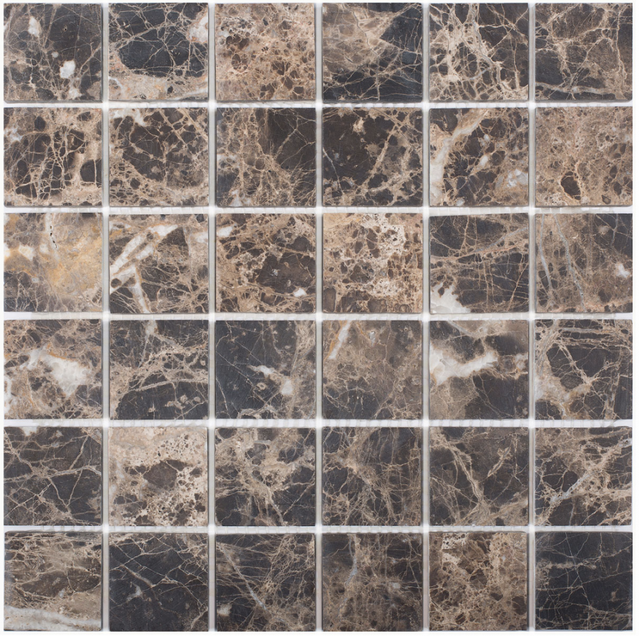 Изображение товара Мозаика PIXMOSAIC PIX 303 Dark Emperador Мраморная матовая 30.5x30.5 см