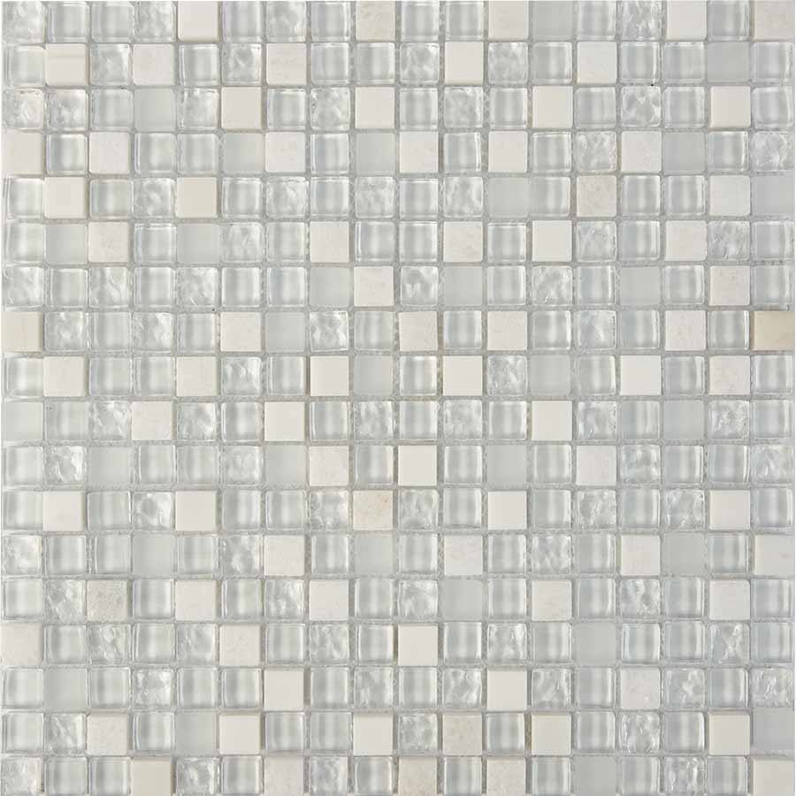 Изображение товара Мозаика Pixmosaic PIX715 из мрамора и стекла 30x30x0.8 см цвет белый