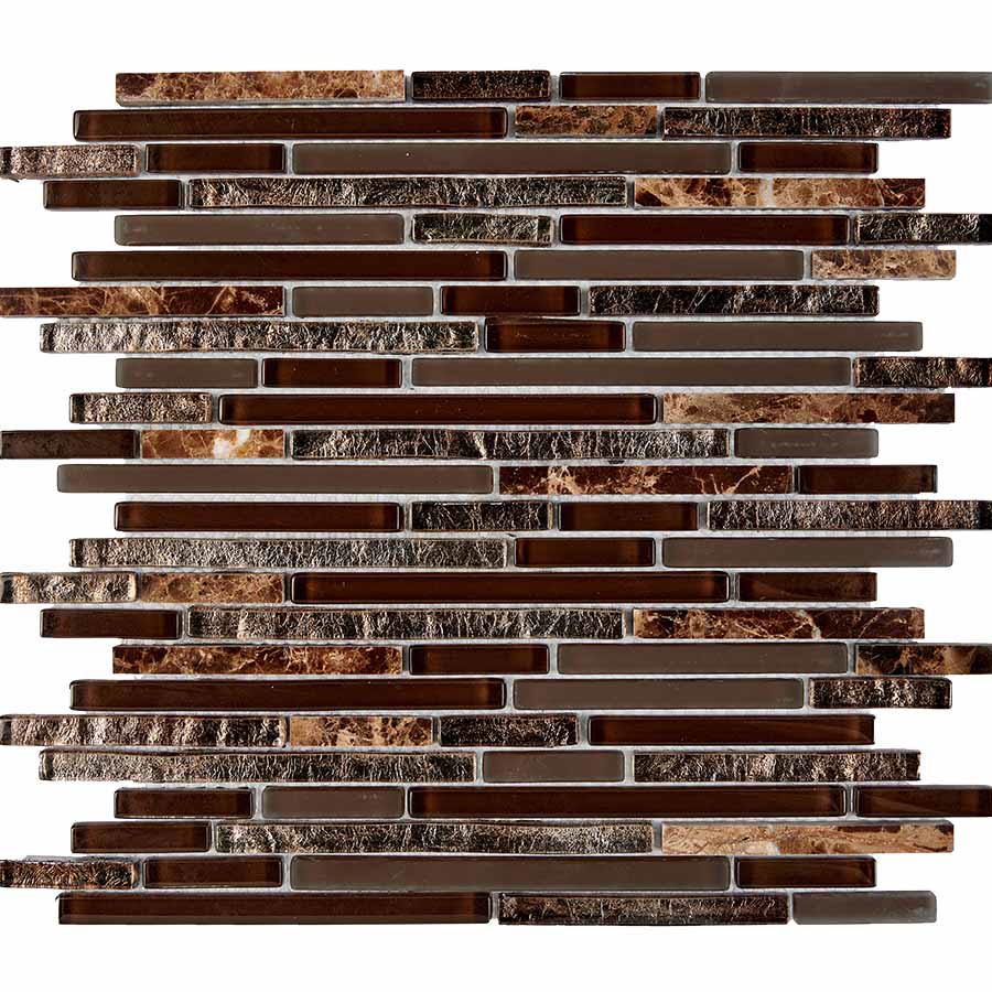 Изображение товара Мозаика PIXMOSAIC PIX730 Коричневый: мрамор и стекло, 28,6×30 см