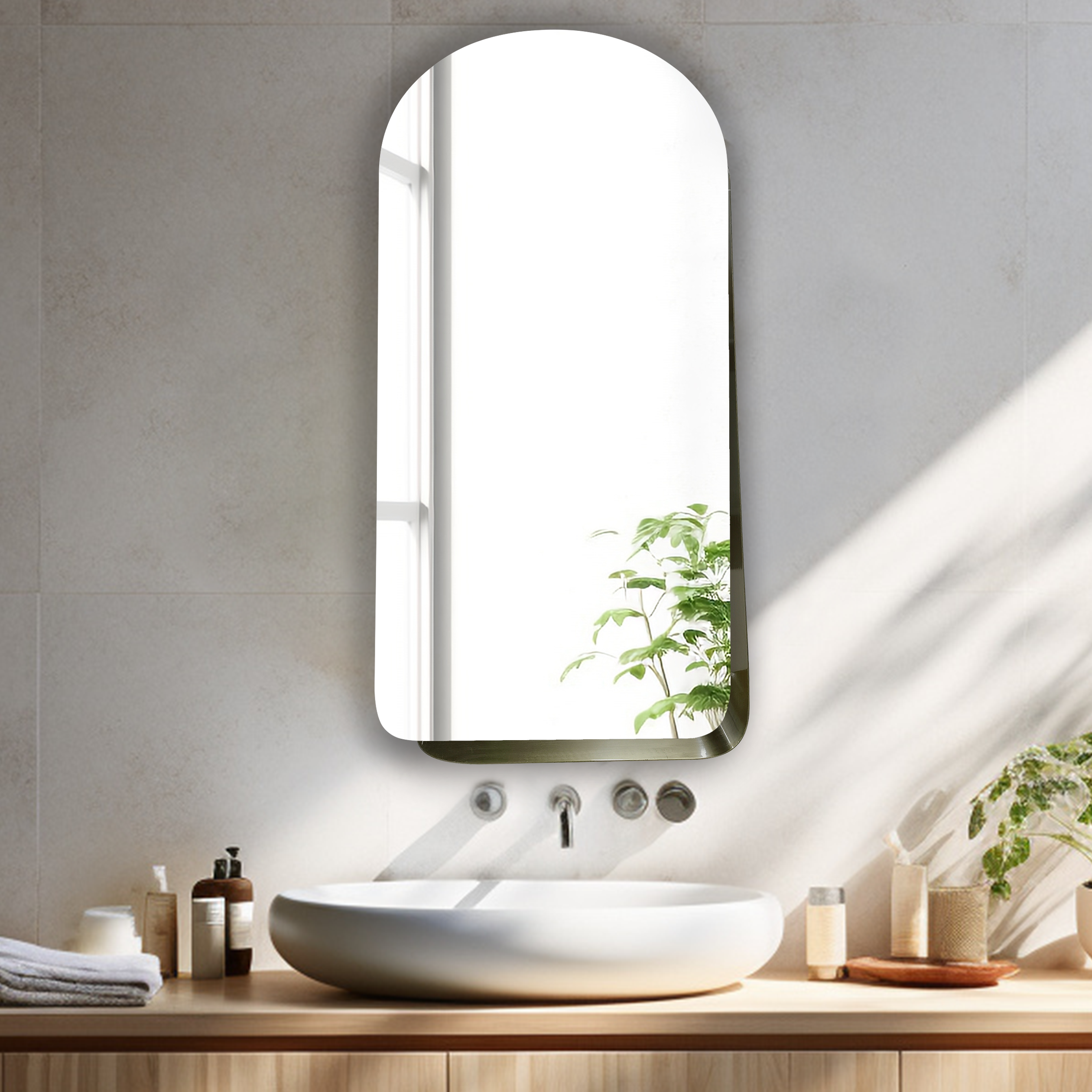 Изображение товара Декоративное зеркало Kreaforta Brilia Brass круг 40x78 см латунь металл