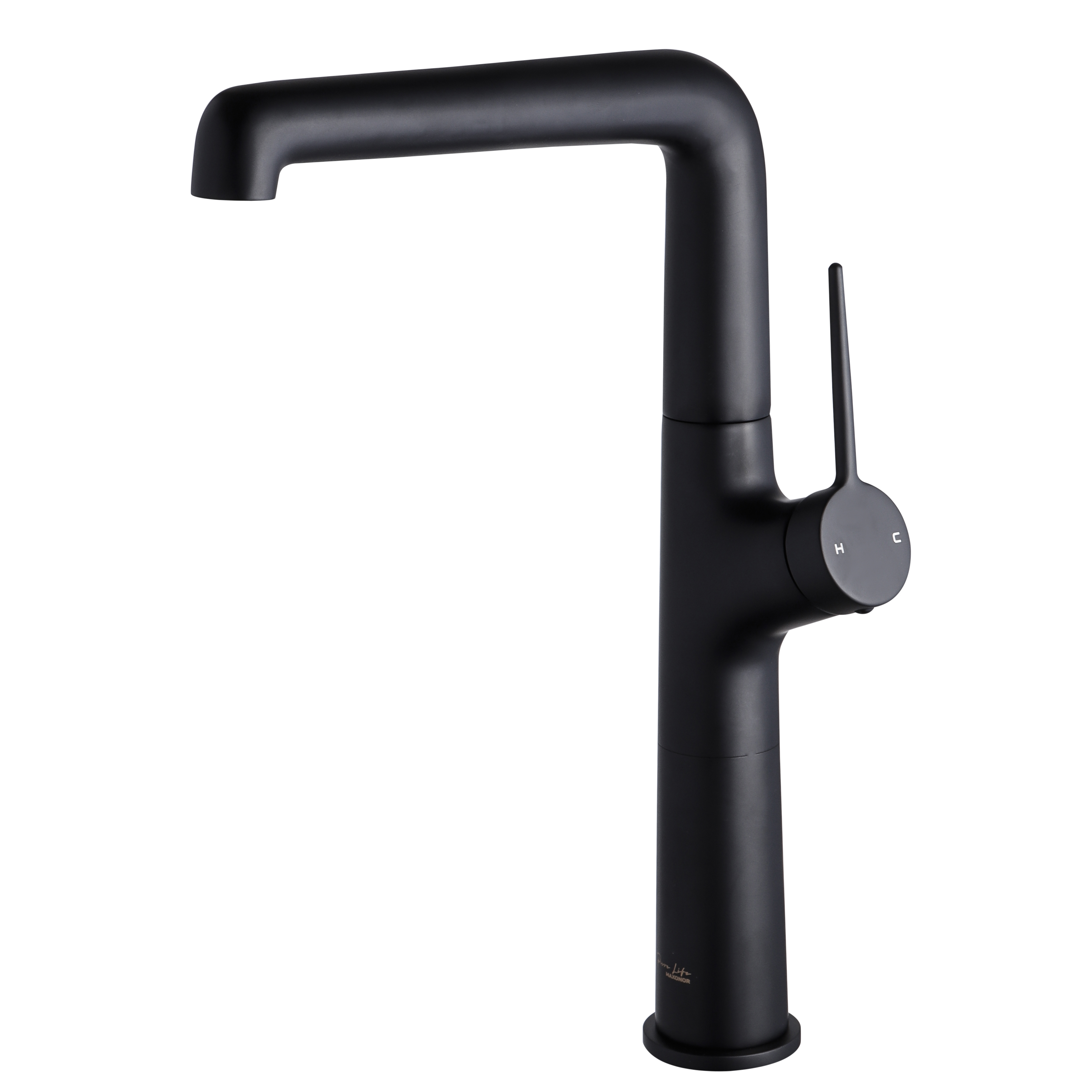 Изображение товара Смеситель для кухни Maxonor pure life PL4094-7 поворотный излив 28.7 см черный матовый