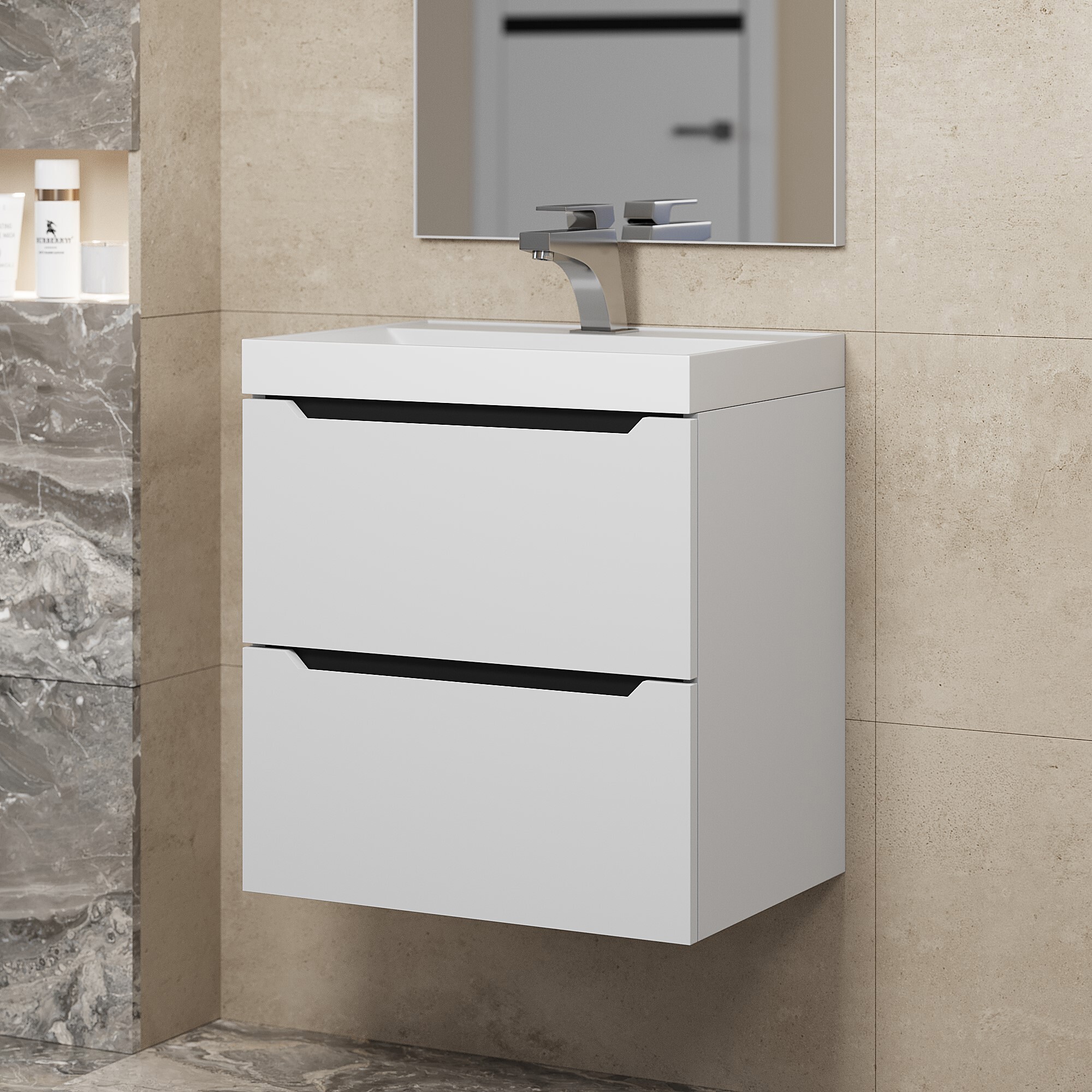 Изображение товара Подвесная тумба под раковину Uperwood Tanos 50 см белый матовый Россия