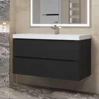 Изображение товара Подвесная тумба под раковину Uperwood Tanos 100 см черный современный дизайн