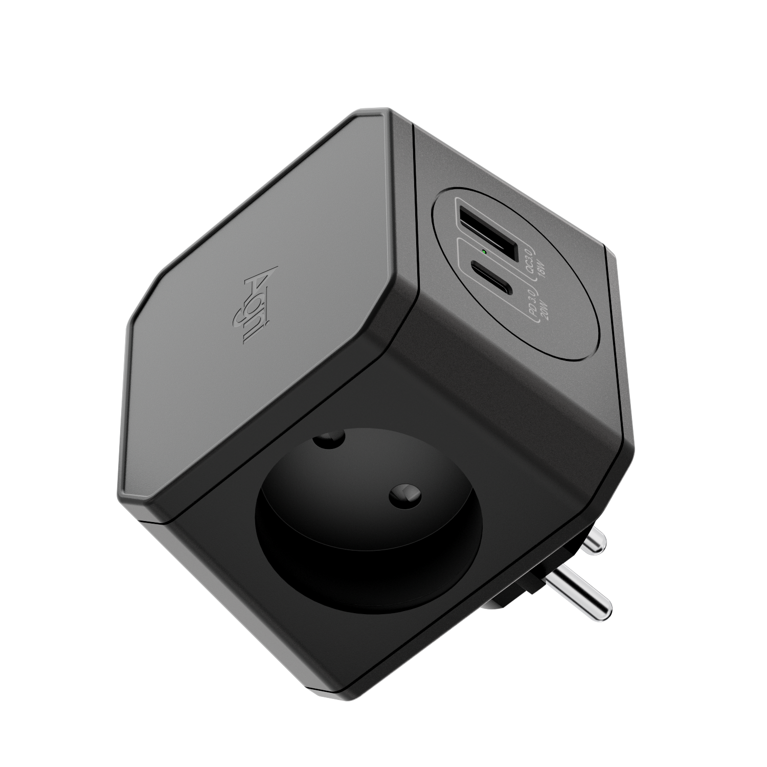Изображение товара Разветвитель на 3 розетки Agni TP-WJ2U3E 1 USB 18 Вт/1 Type-C 20 Вт черный Изображение товара Разветвитель на 3 розетки Agni TP-WJ2U3E 1 USB 18 Вт/1 Type-C 20 Вт черный