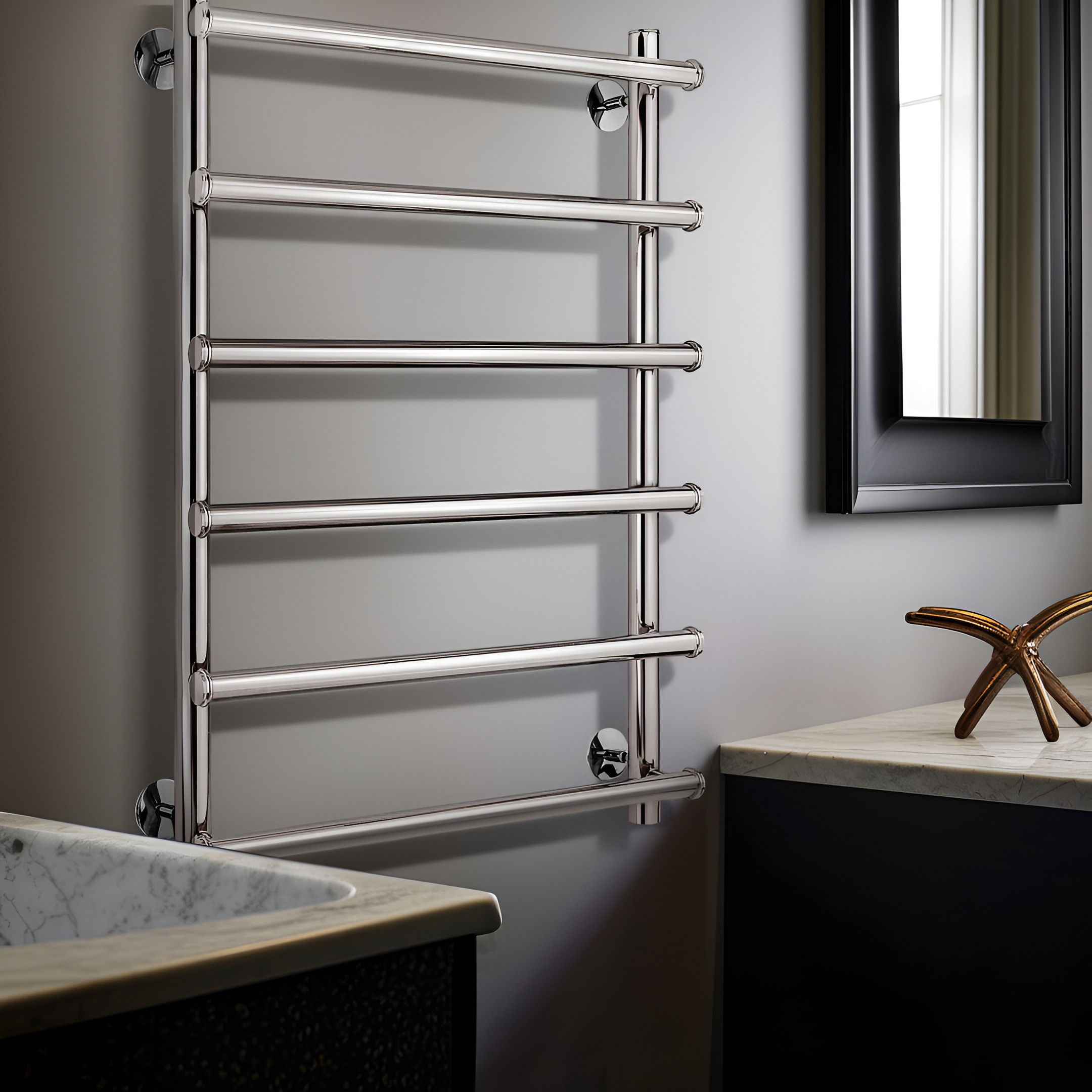 Изображение товара Полотенцесушитель водяной лесенка Secado Турин 1 800x640 мм универсальная подводка нержавеющая сталь цвет хром