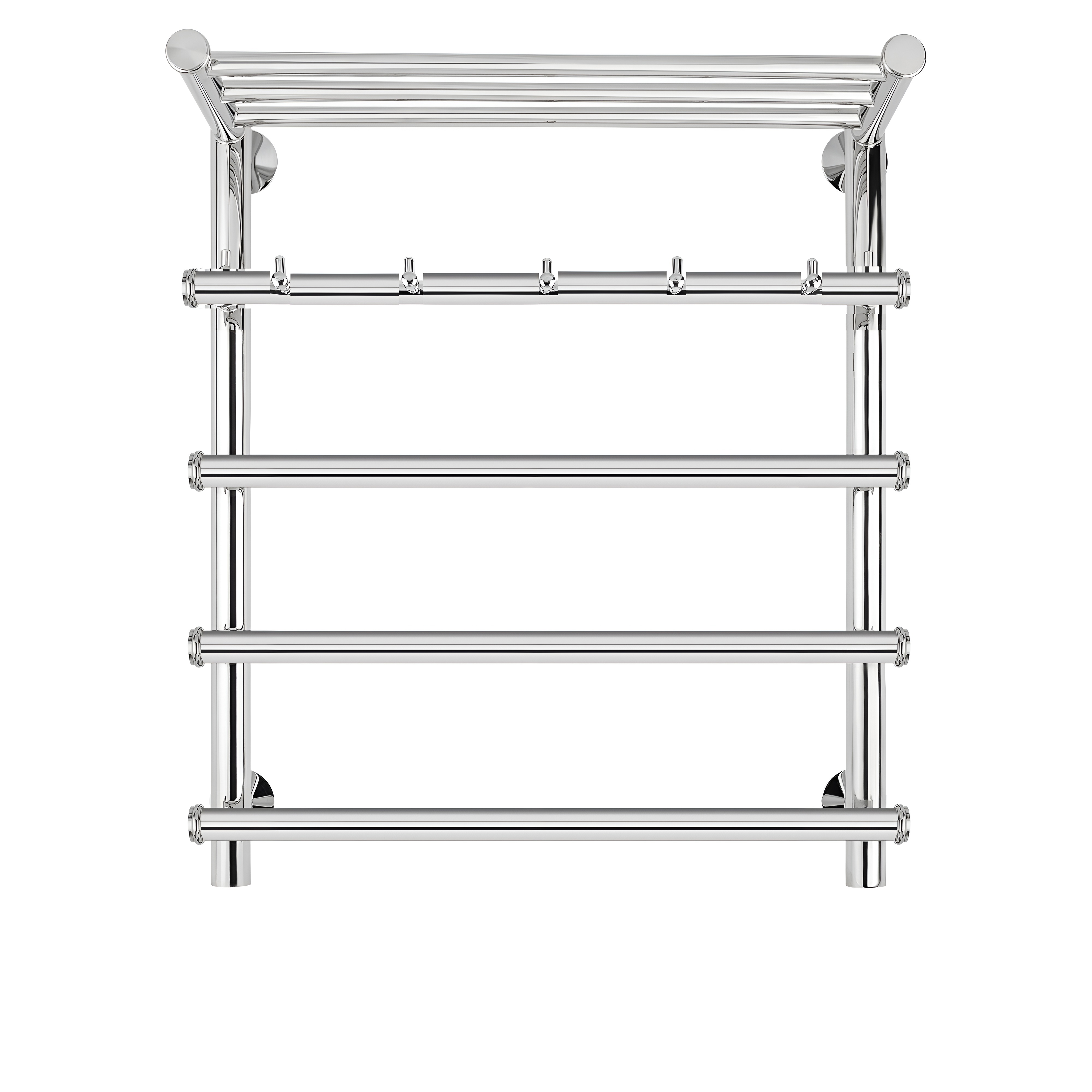 Изображение товара Полотенцесушитель водяной с полкой лесенка Secado Турин 1 Ксп 600x640 мм универсальная подводка нержавеющая сталь цвет хром