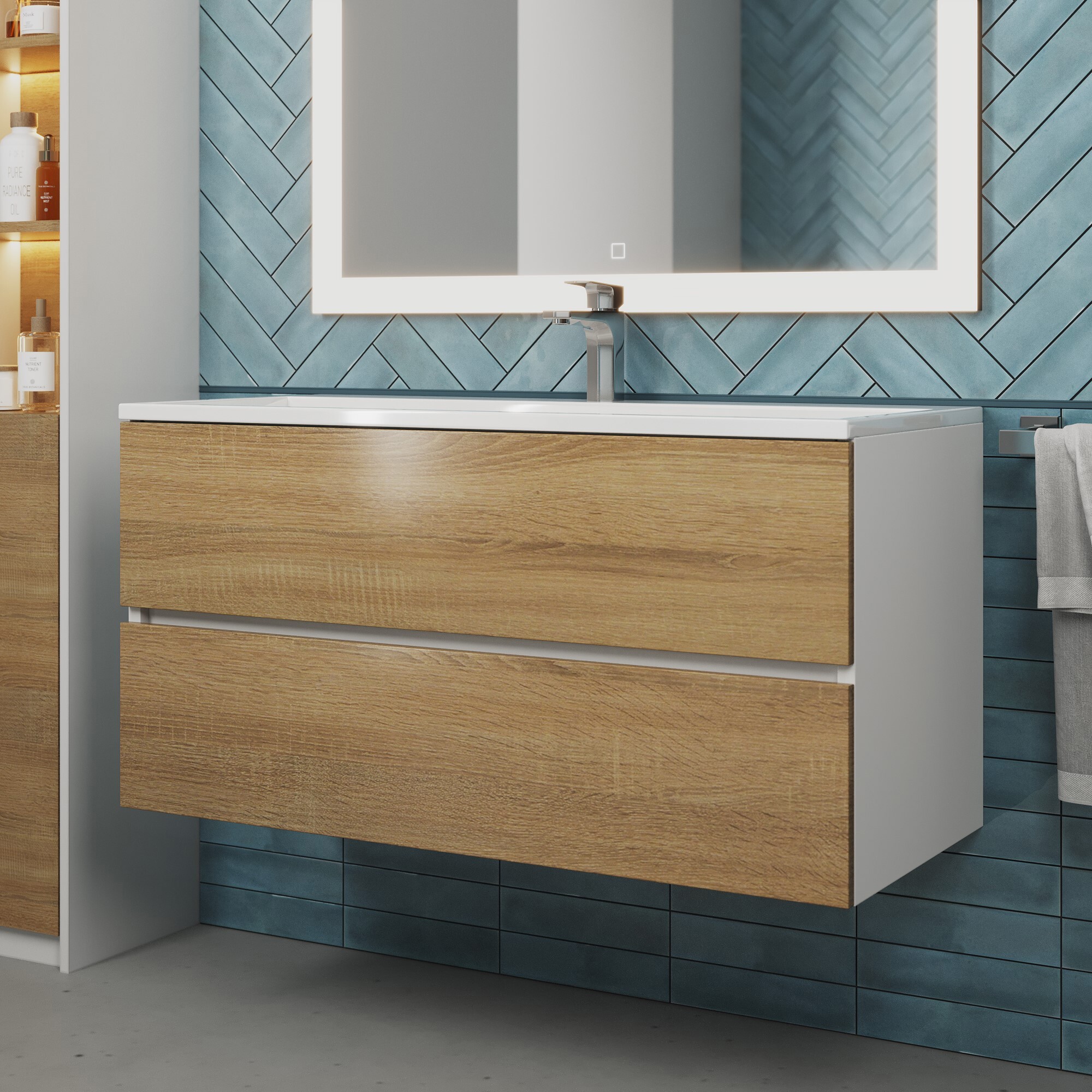 Изображение товара Тумба подвесная под раковину Uperwood Barsa 100 см белая