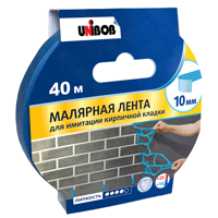 Изображение товара Лента малярная Unibob для имитации кирпичной кладки 10 мм 40 м синяя