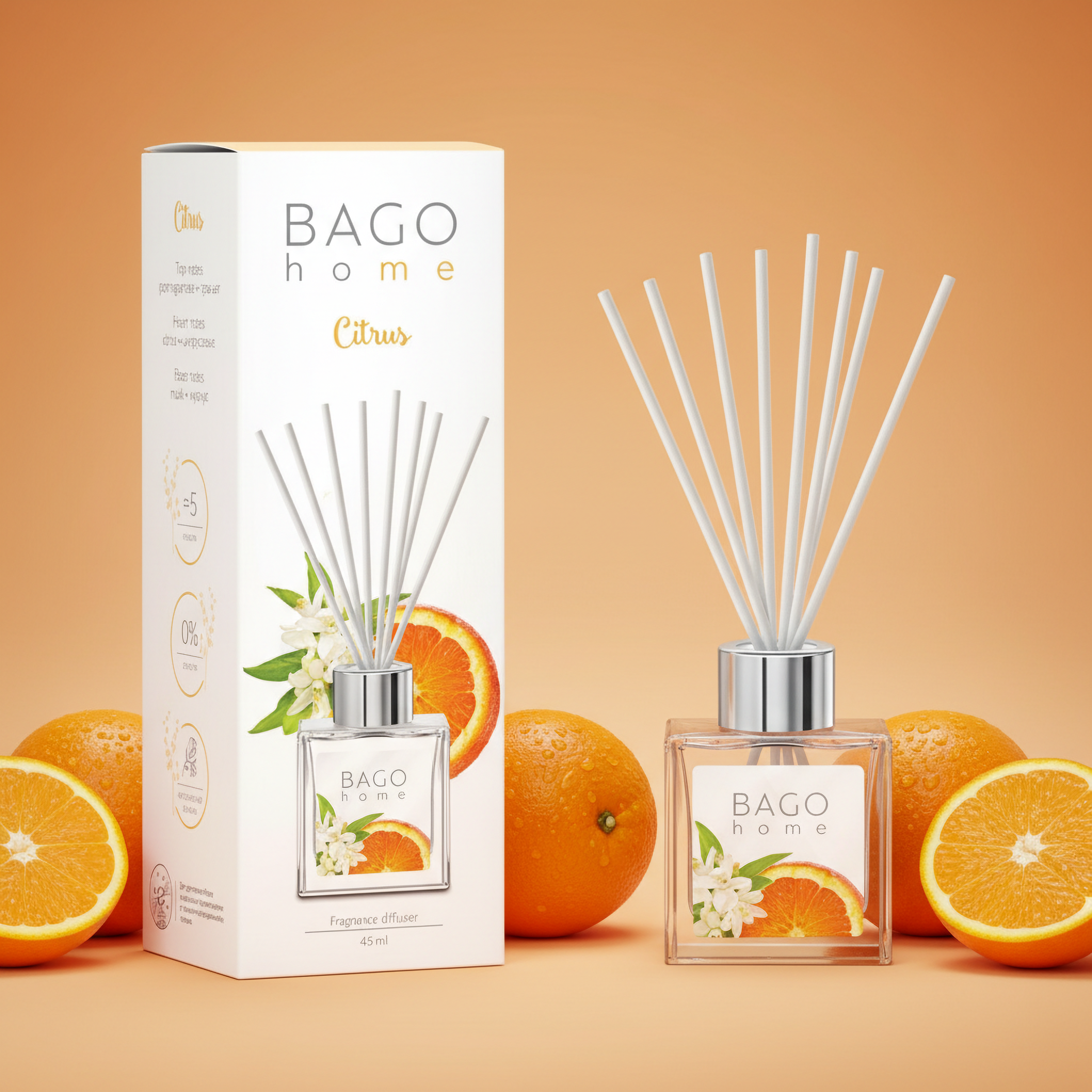 Изображение товара Ароматический диффузор Bago home Цитрус 45 мл натуральный аромат для дома