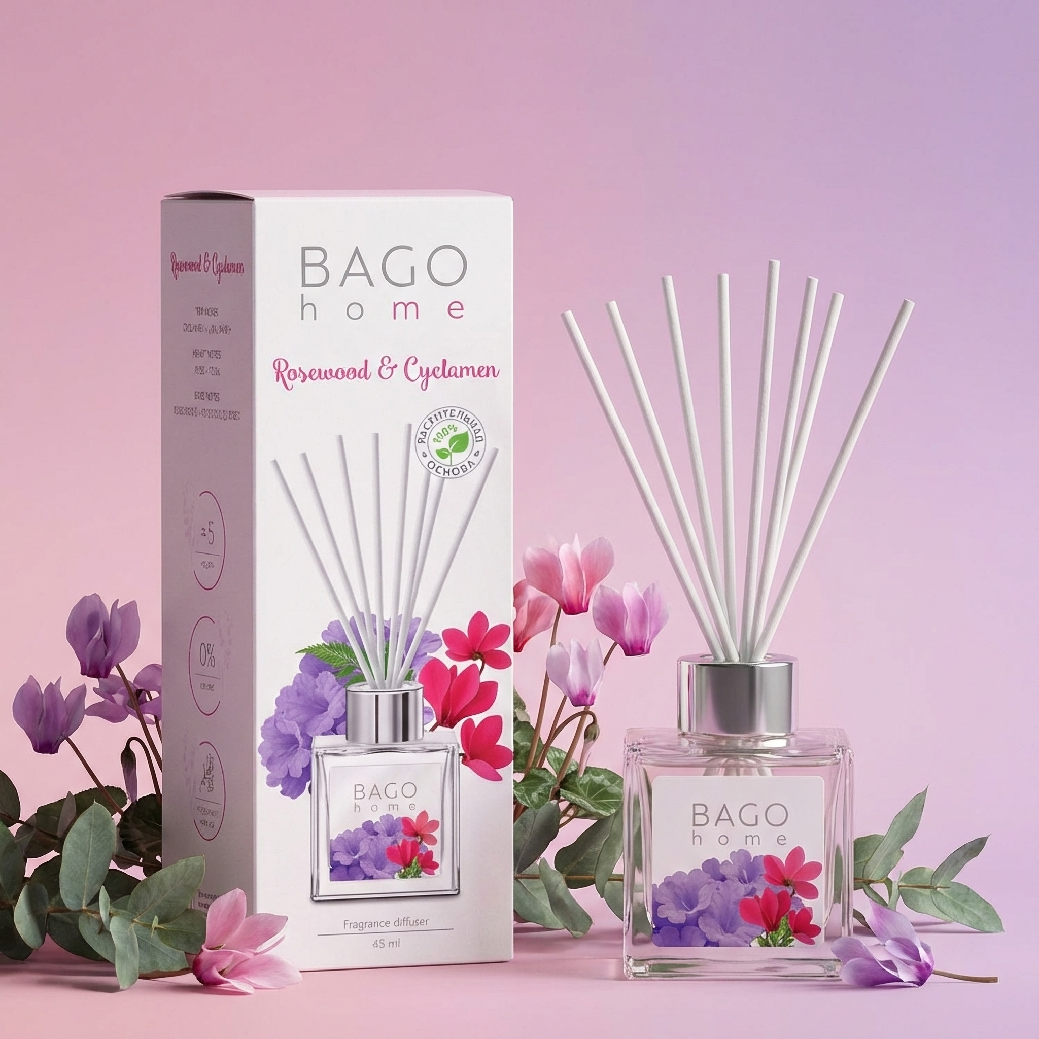 Изображение товара Диффузор Bago Home Розовое дерево и цикламен 45 мл