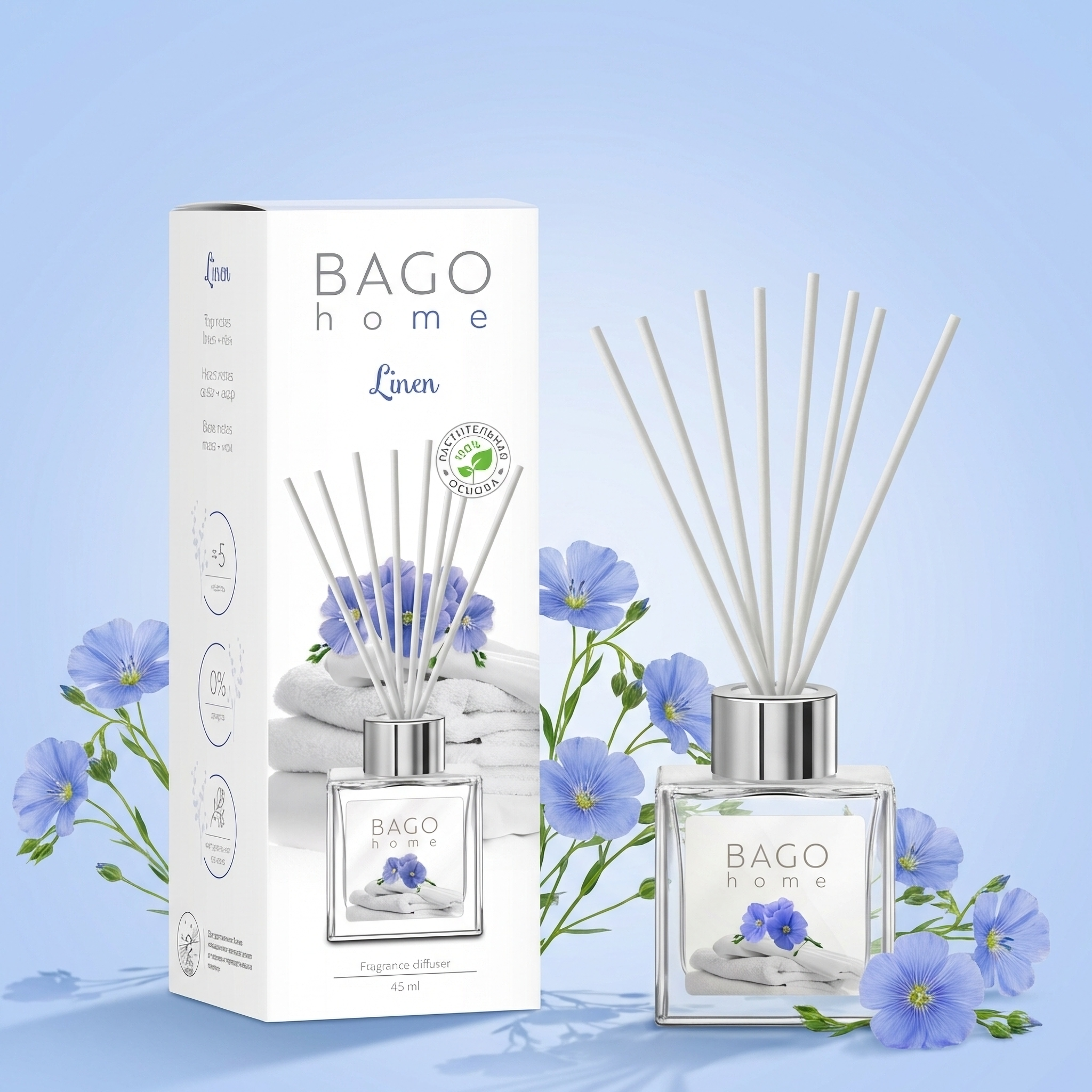 Изображение товара Ароматический диффузор Bago Home Лен 45 мл