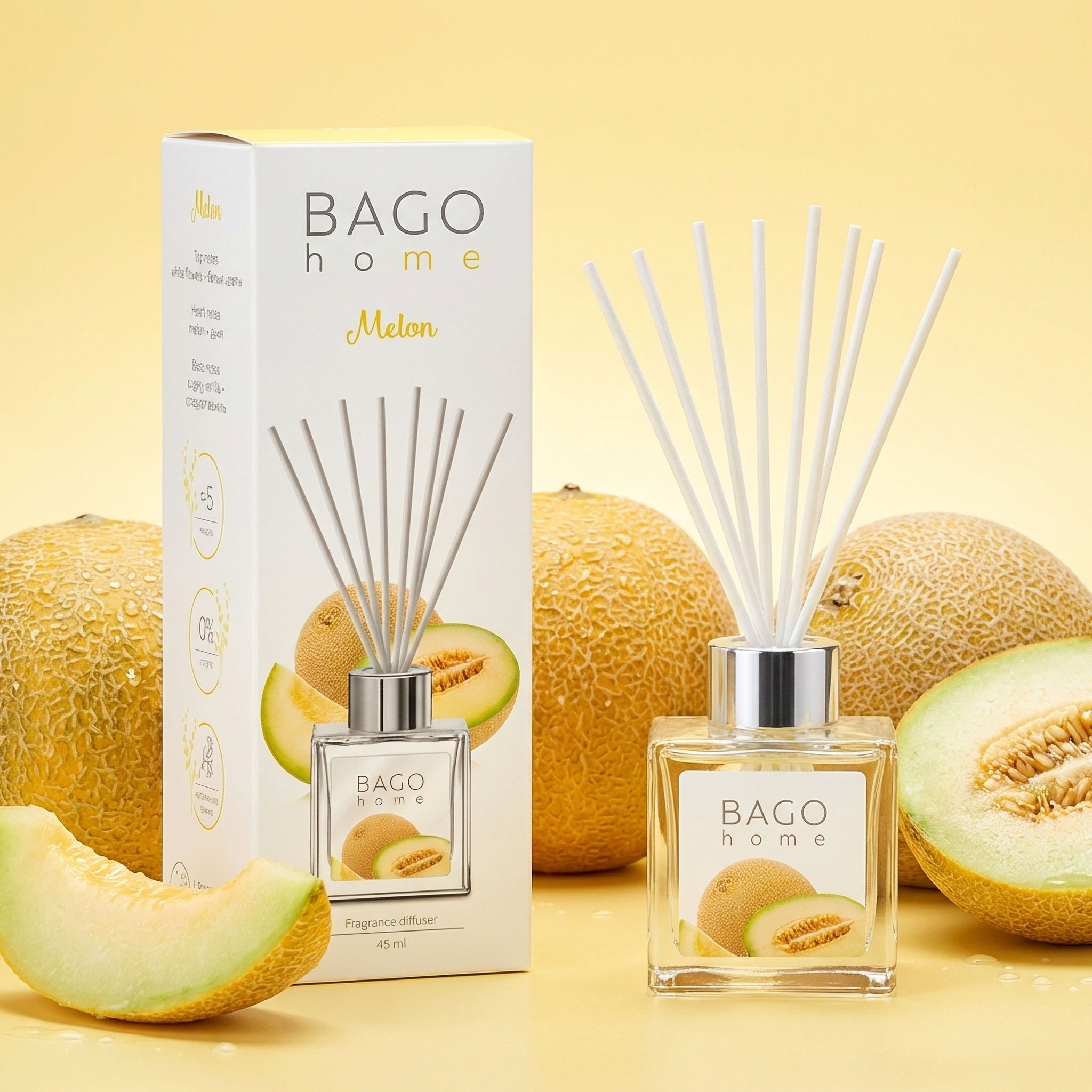 Изображение товара Ароматический диффузор Bago home Дыня 45 мл натуральный аромат для дома