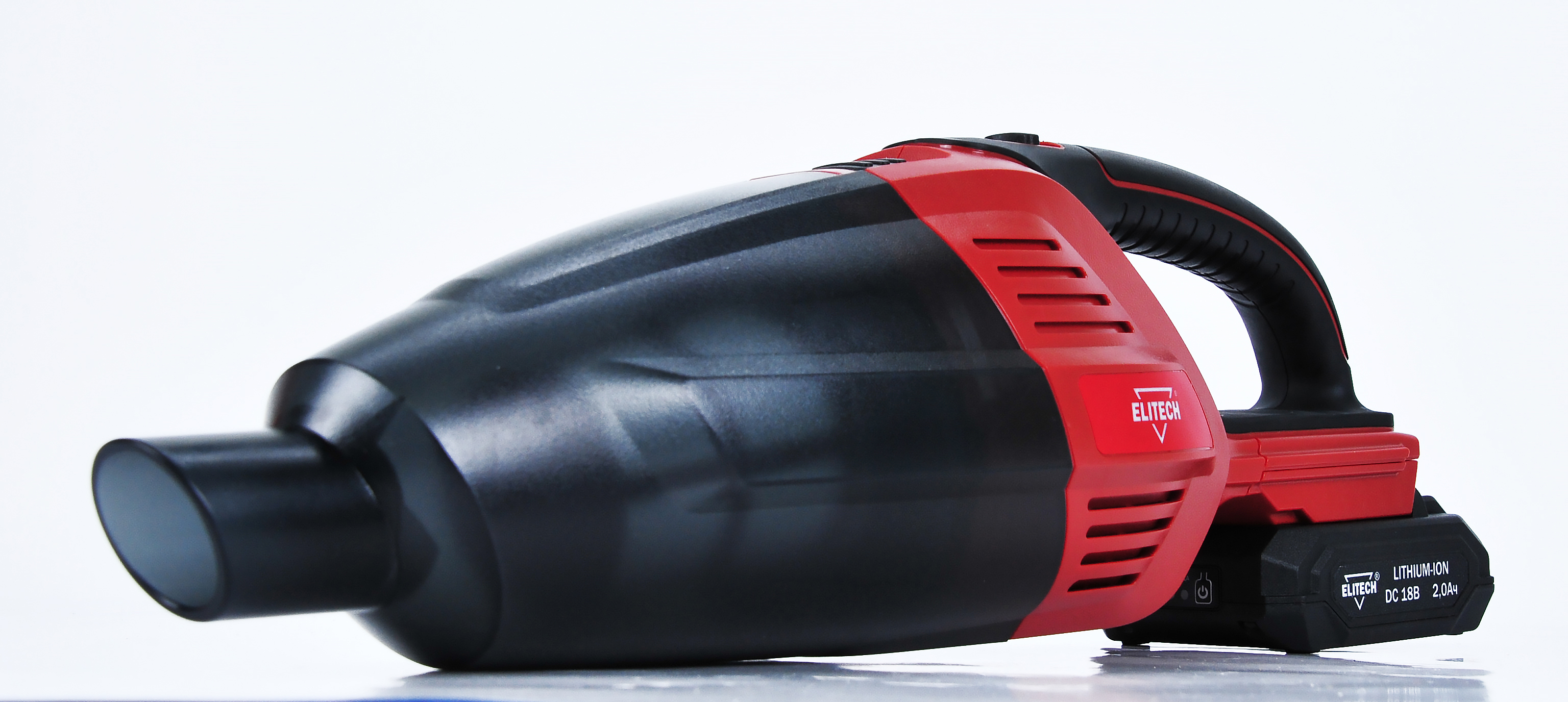 Изображение товара Портативный вертикальный пылесос Elitech Пра 18СЛ с аккумулятором и HEPA фильтром