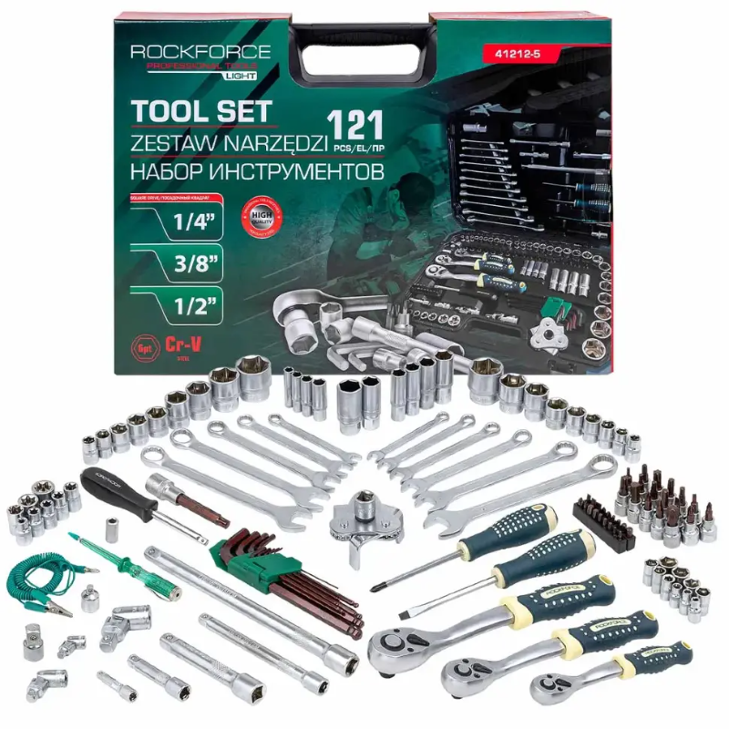 Изображение товара Набор инструментов Rockforce Rf Light-41212-5, 60 шт Изображение товара Набор инструментов Rockforce Rf Light-41212-5, 60 шт