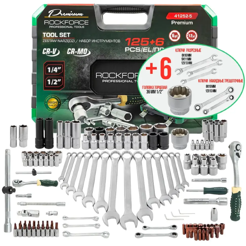 Изображение товара Набор инструментов Rockforce Rf-41252-5 Premium, 99 шт