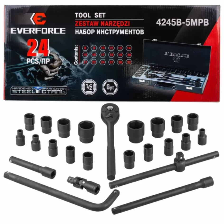 Изображение товара Набор инструментов Everforce EF-4245B-5MPB, 17 пр., кейс