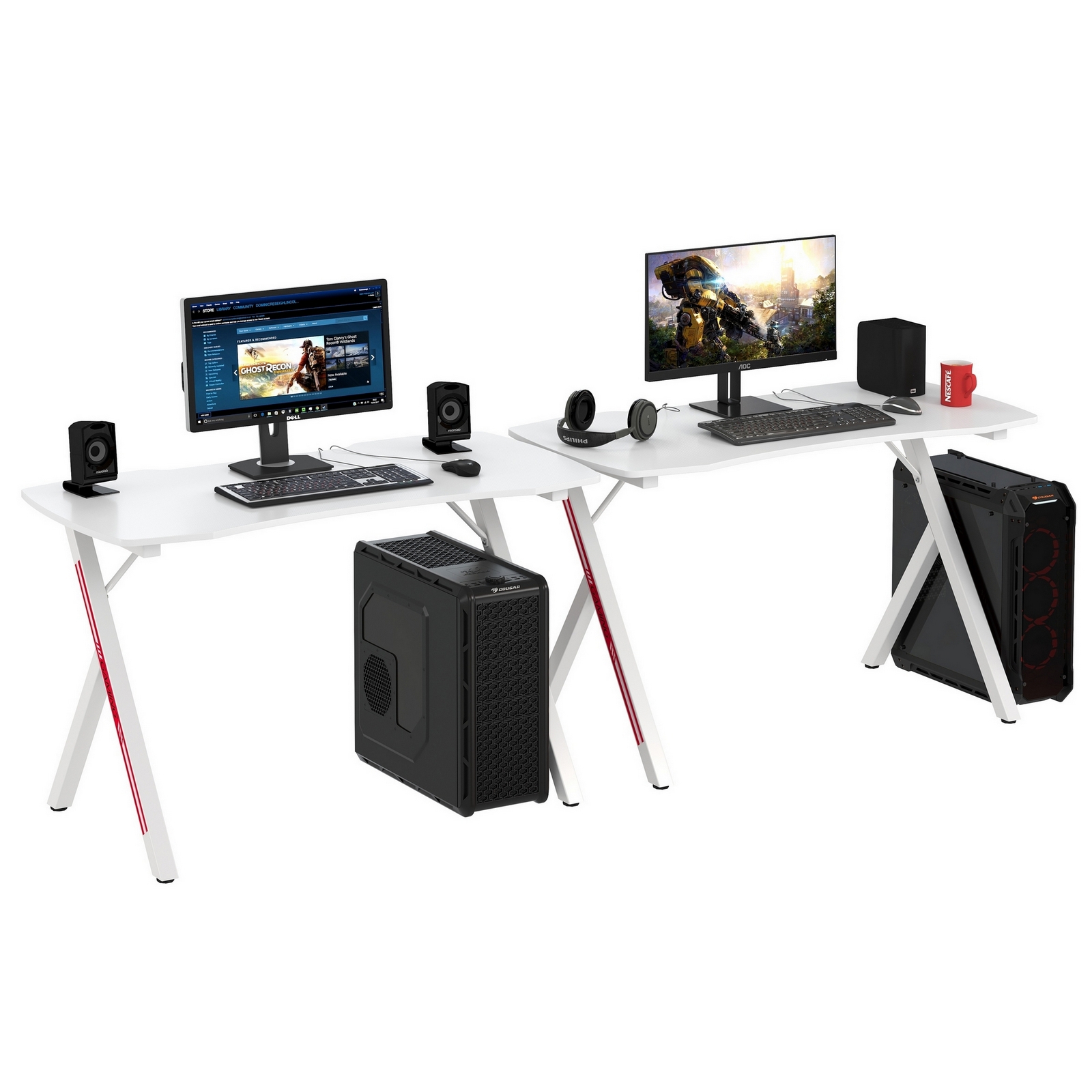 Изображение товара Игровой стол МЕБЕЛЬ 24 GT-2310 белый с двумя столешницами 120×60 см