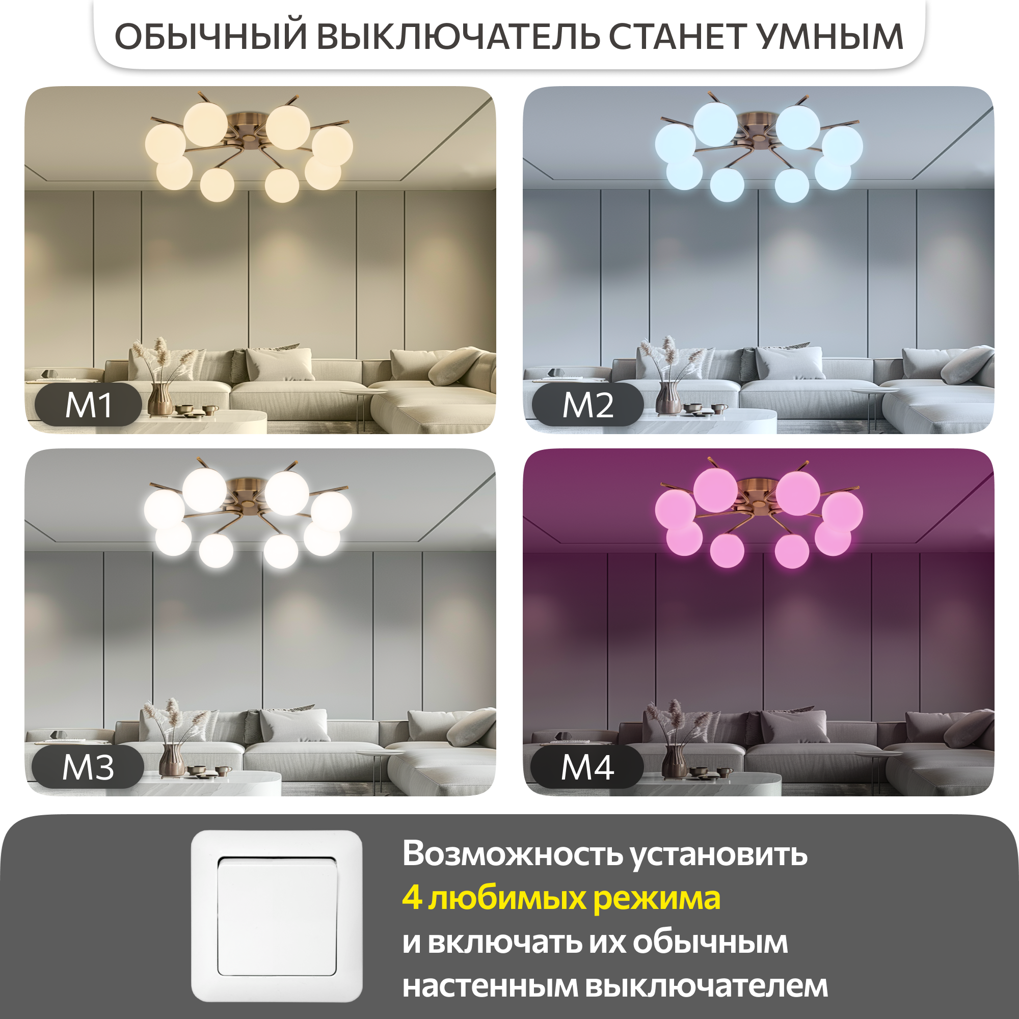 Изображение товара Люстра потолочная светодиодная Citilux Atman smart с пультом и голосовым управлением