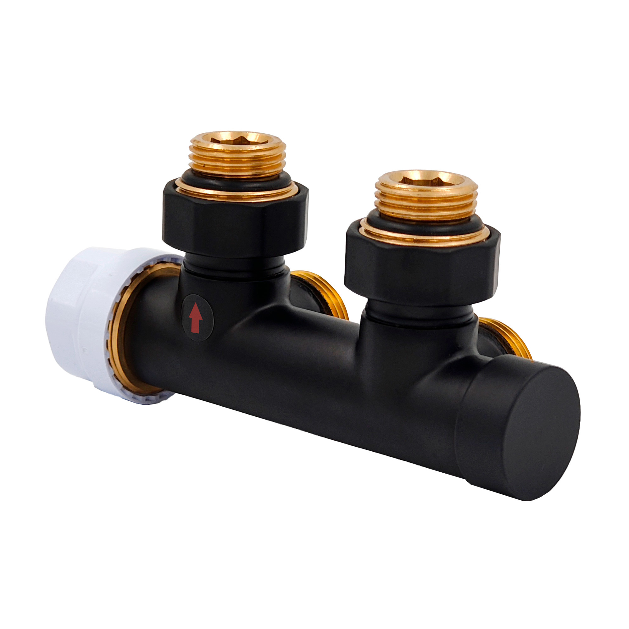 Изображение товара Узел нижнего подключения термостатический угловой Primoclima Armature 1/2"x3/4" черный