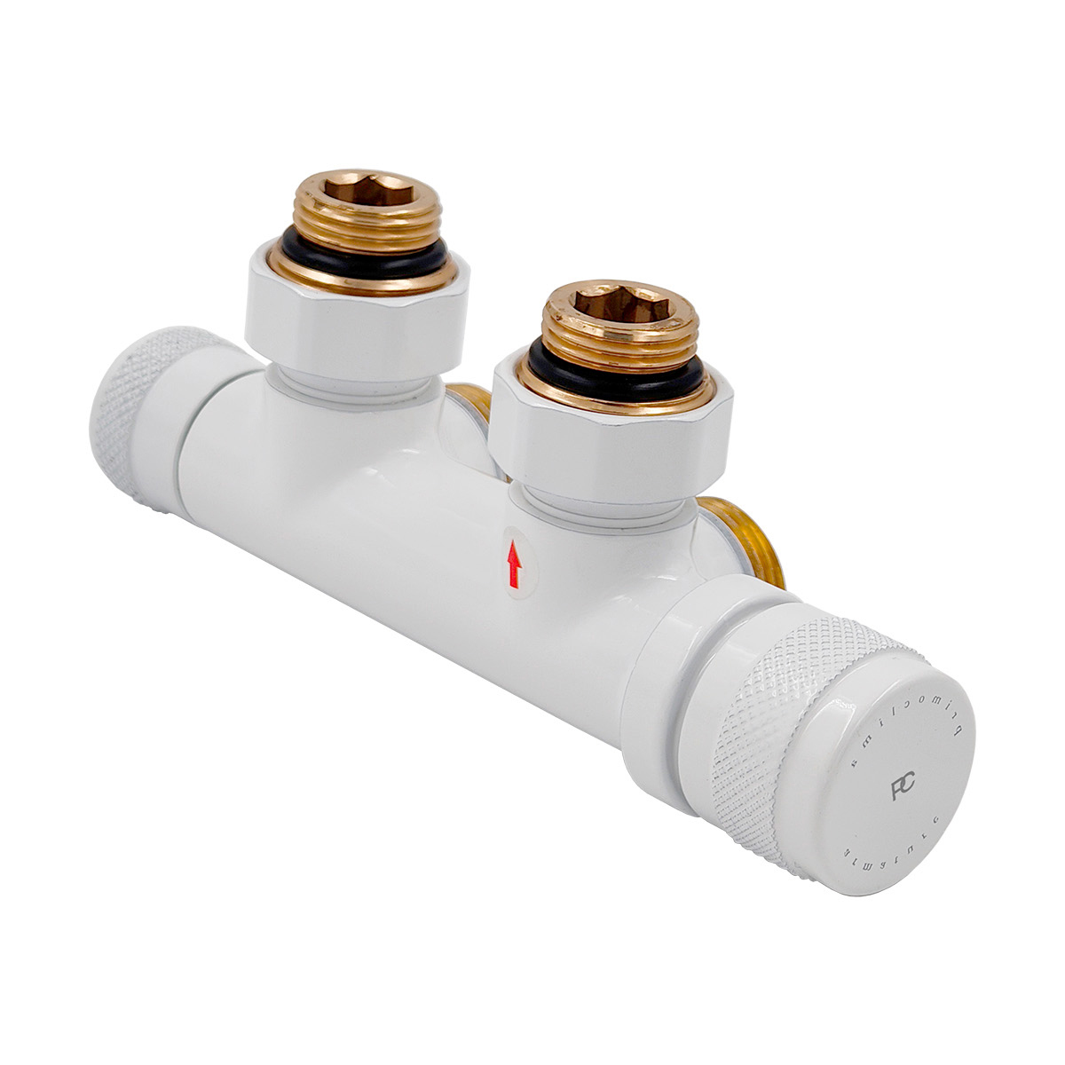 Изображение товара Узел нижнего подключения термостатический угловой Lunar 1 2 x 3 4 белый PRIMOCLIMA ARMATURE