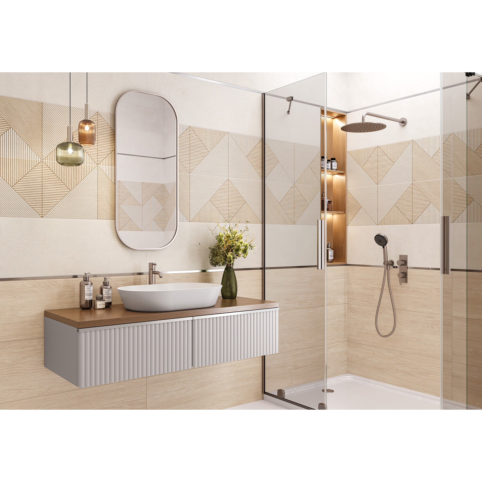 Изображение товара Настенная плитка Alma ceramica Patio 30x90 см бетон и дерево бежевый для стен Изображение товара Настенная плитка Alma ceramica Patio 30x90 см бетон и дерево бежевый для стен