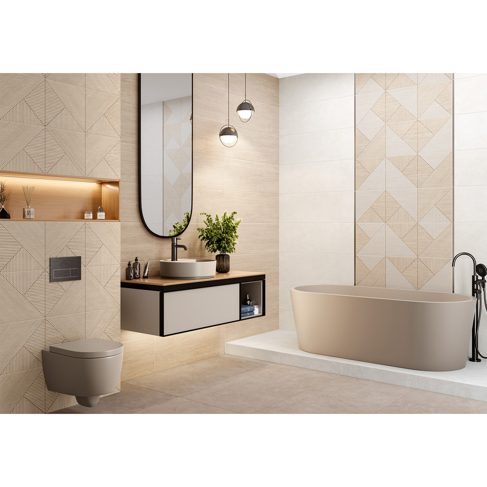 Изображение товара Настенная плитка Alma ceramica Patio 30x90 см бежевый Изображение товара Настенная плитка Alma ceramica Patio 30x90 см бежевый