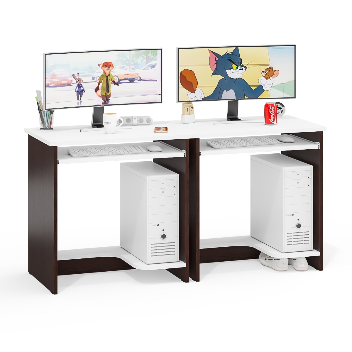 Изображение товара Игровой стол МЕБЕЛЬНЫЙ ДВОР С-МД-СК11-1 Комплект 149,2x50x75 см венге/белый шагрень