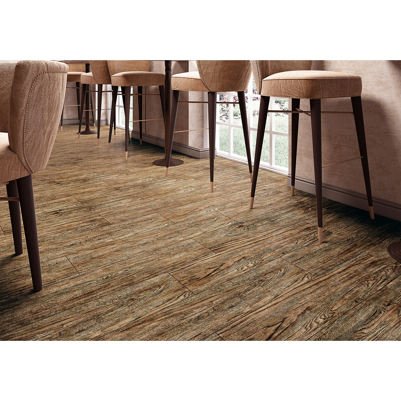 Изображение товара Керамогранит Alma ceramica Madera 20x90см коричневый для пола и стен Изображение товара Керамогранит Alma ceramica Madera 20x90см коричневый для пола и стен