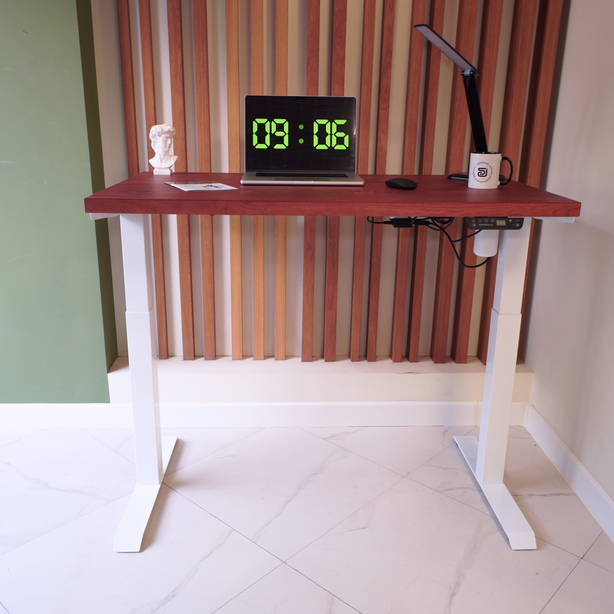 Изображение товара Стол компьютерный Stolstoya Se 211 140x121x70 см МДФ цвет красное дерево/белый