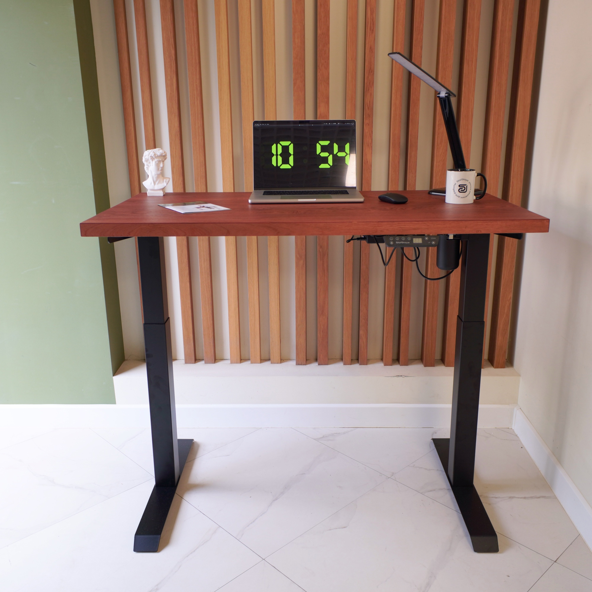 Изображение товара Стол компьютерный Stolstoya Se 211 120x121x65 см МДФ цвет красное дерево/черный