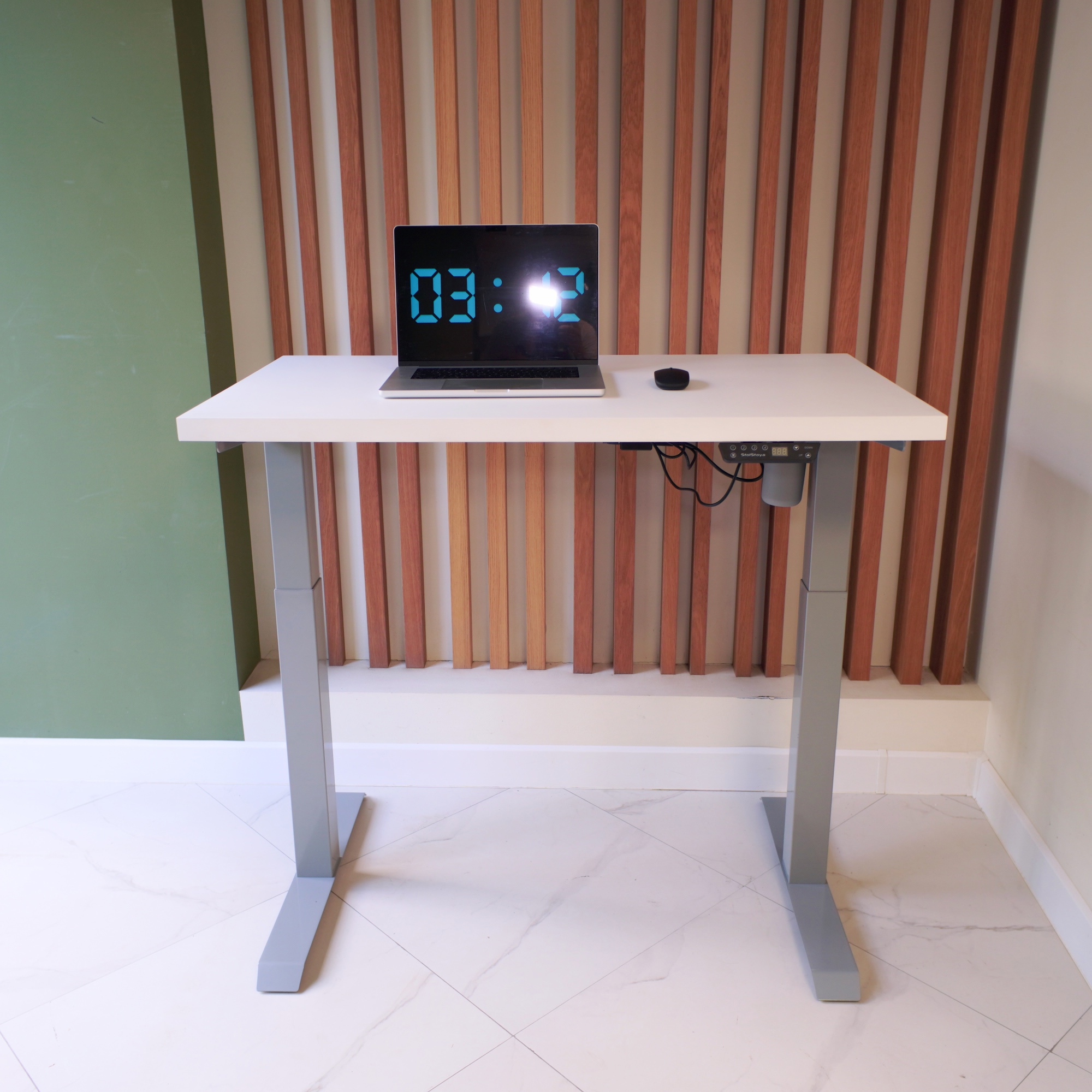 Изображение товара Стол для работы стоя Stolstoya Se 211 160x121x80 см МДФ цвет белый/серый