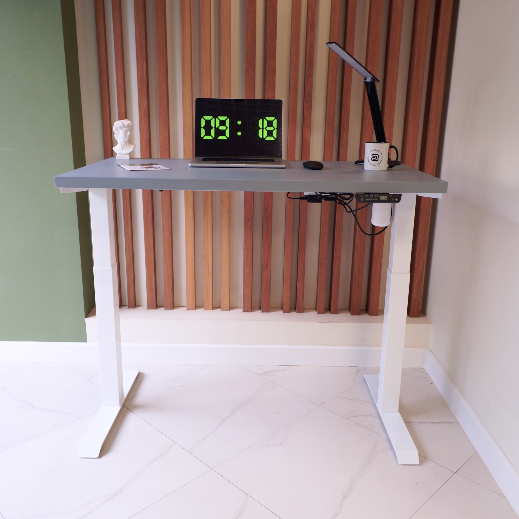 Изображение товара Стол компьютерный Stolstoya Se 211 120x121x65 см МДФ цвет белый/серый