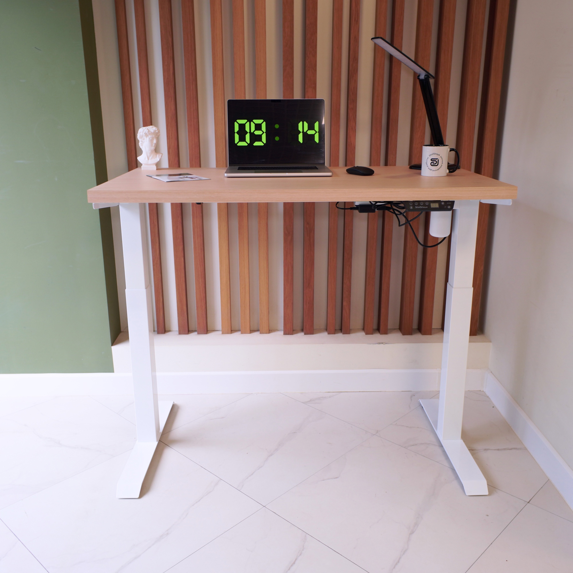 Изображение товара Стол для работы стоя STOLSTOYA SE211 с электроподъёмом, 160x80 см, светлый дуб