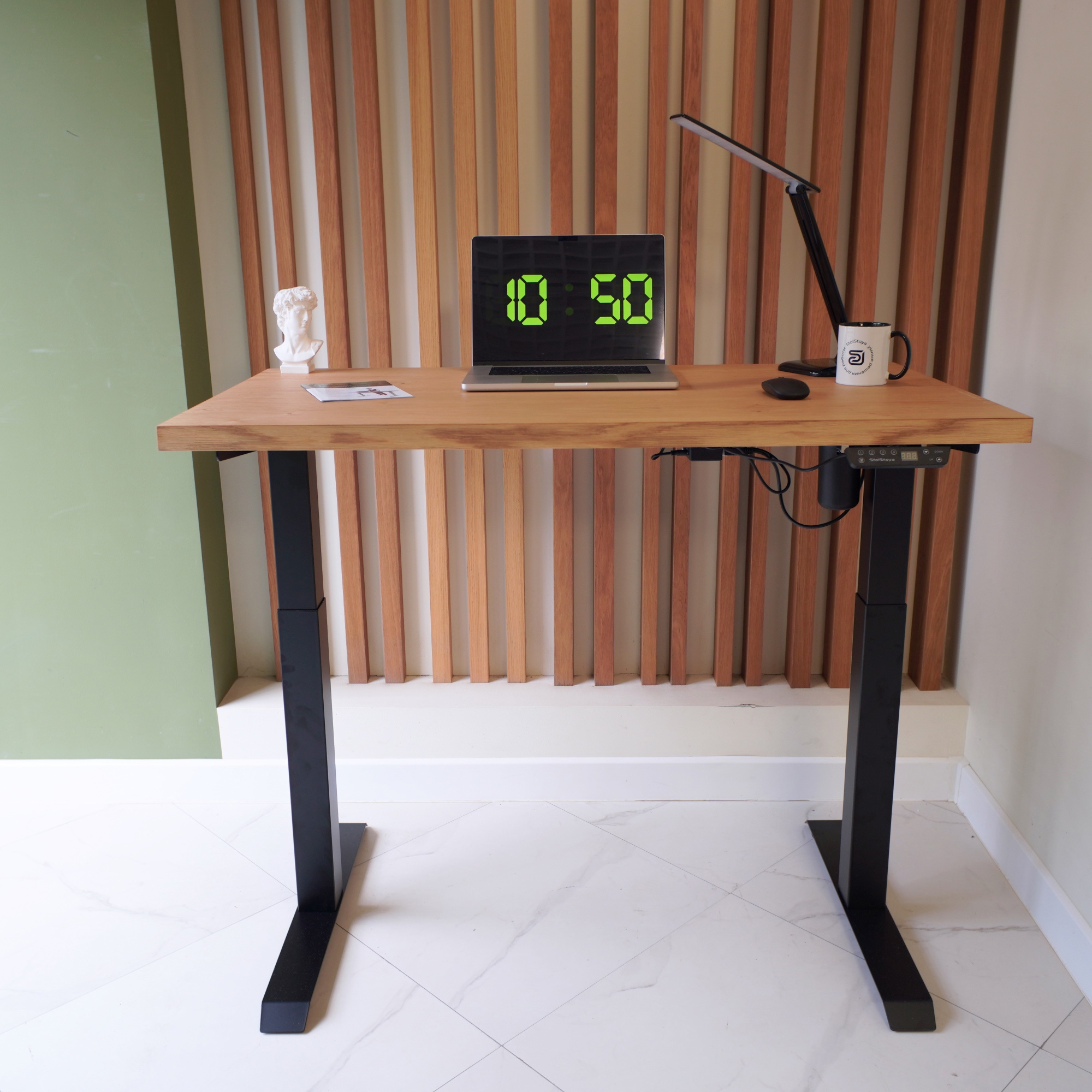 Изображение товара Стол компьютерный Stolstoya Se 211 120x121x65 см МДФ цвет дуб европейский/черный