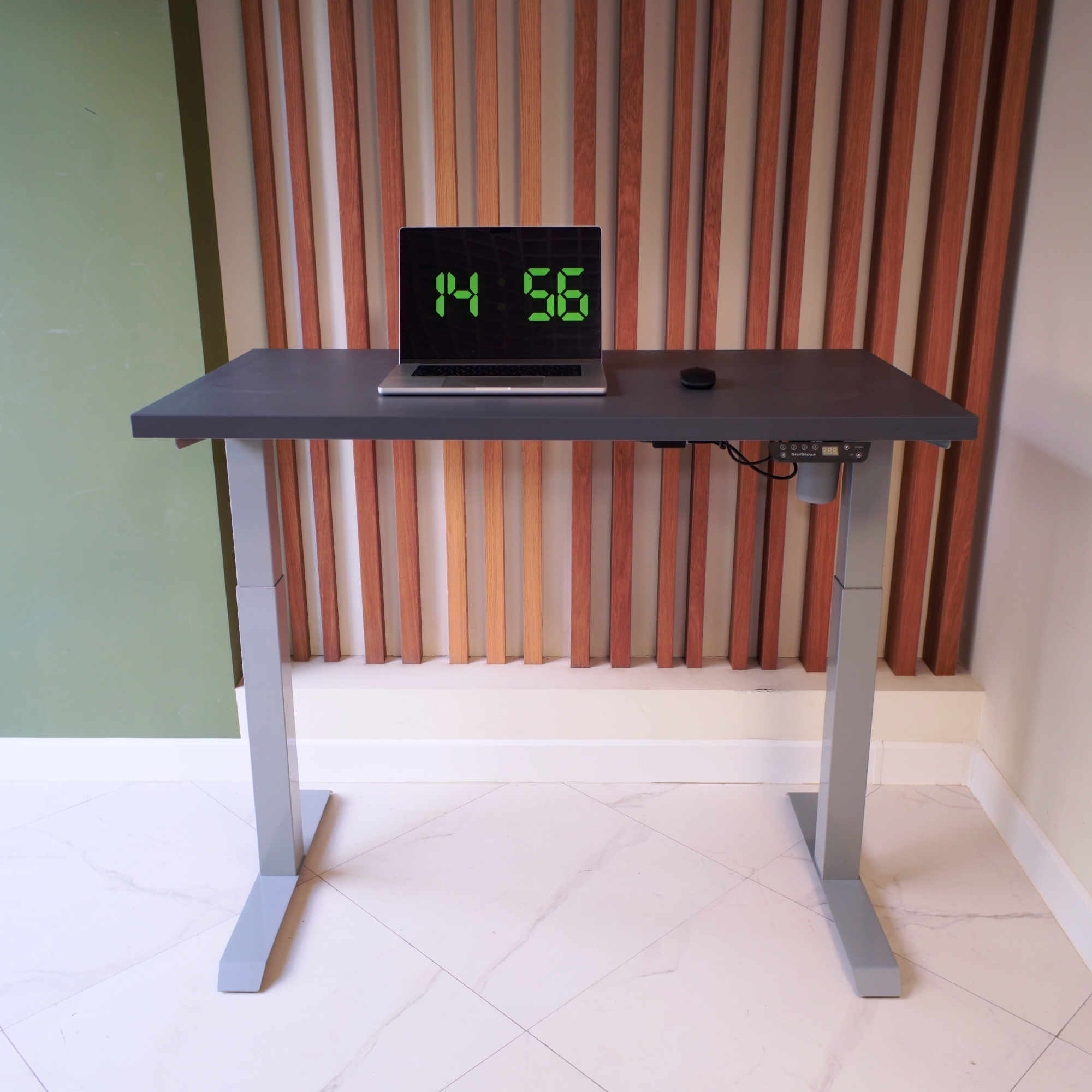 Изображение товара Стол компьютерный Stolstoya Se 211 140x121x70 см МДФ цвет сланцево-серый/серый