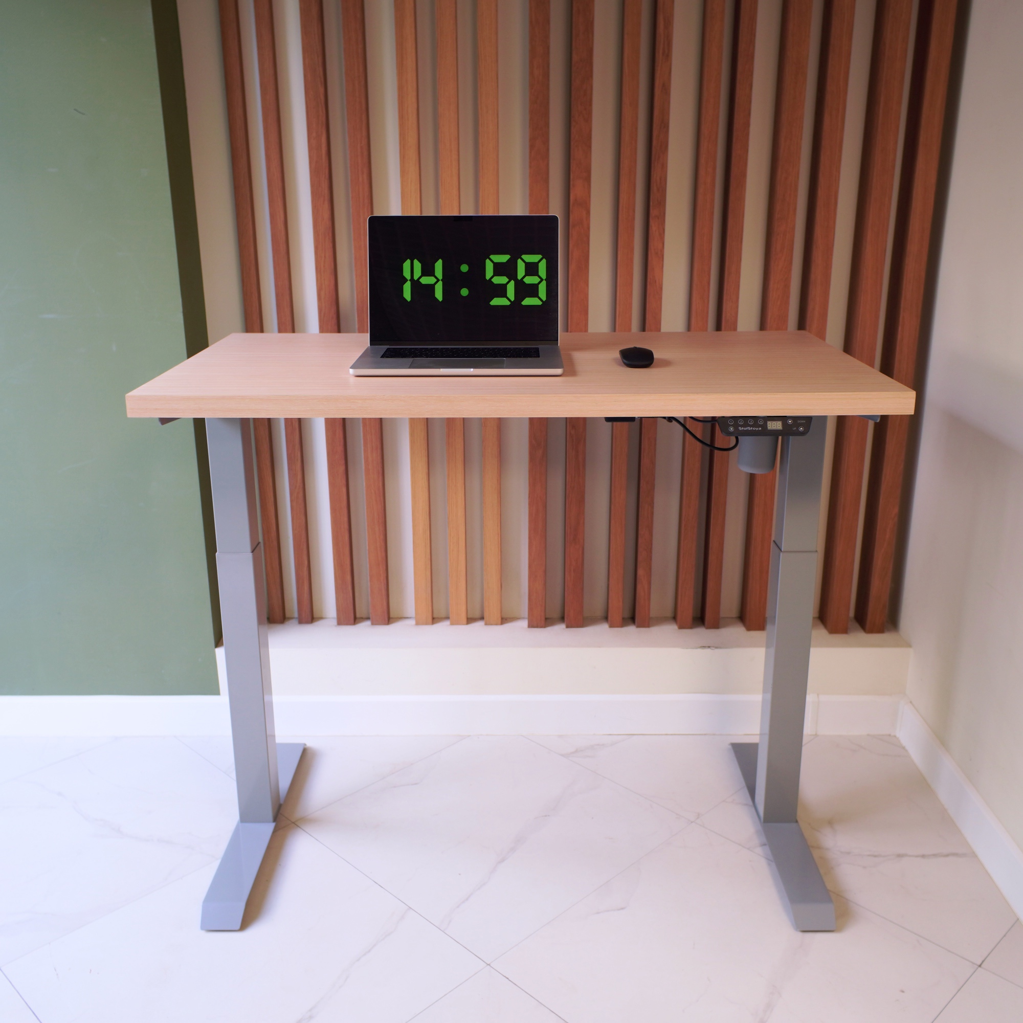 Изображение товара Стол компьютерный STOLSTOYA SE211 160х121x80 см беленый дуб/серый