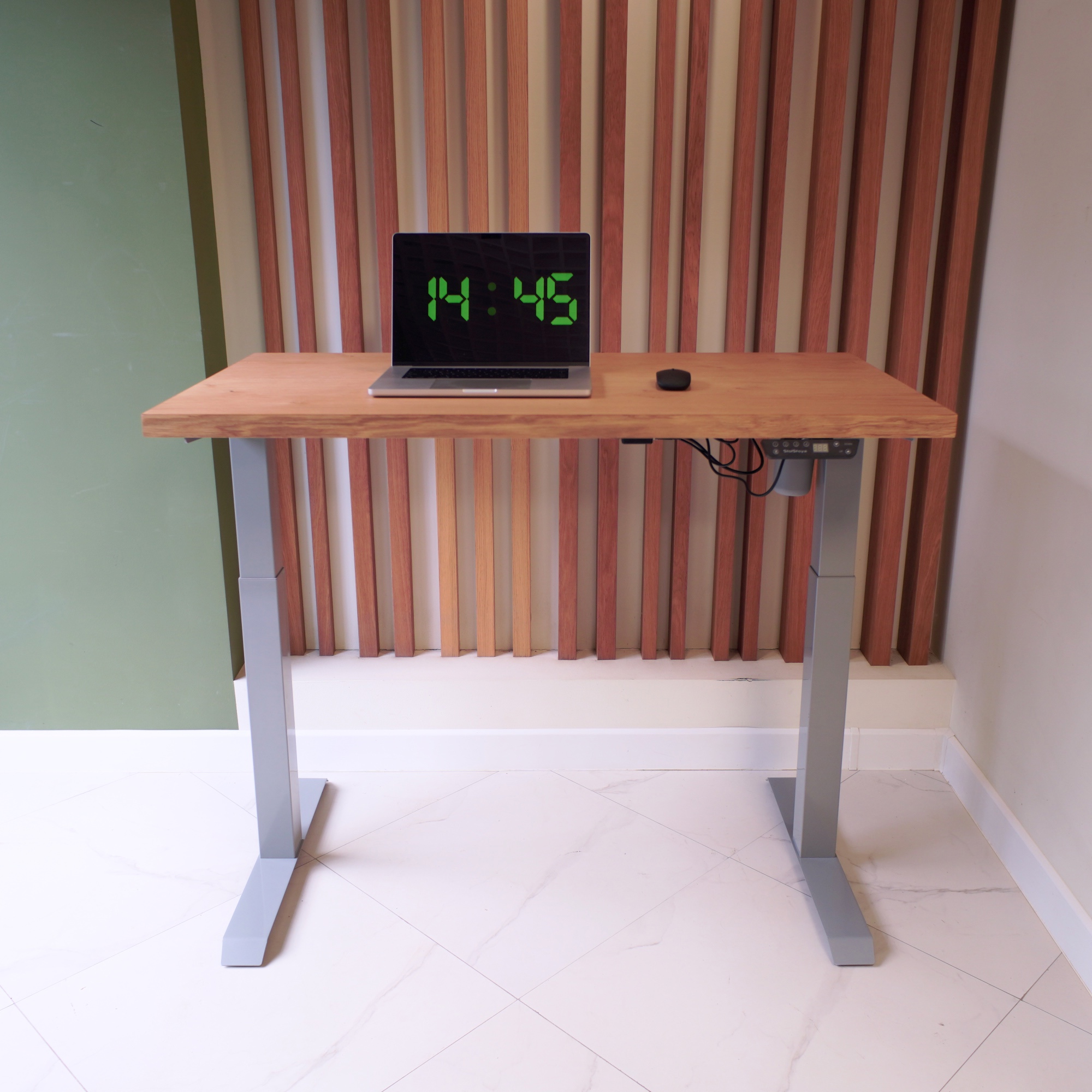 Изображение товара Стол компьютерный Stolstoya Se 211 160x121x80 см МДФ цвет дуб европейский/серый