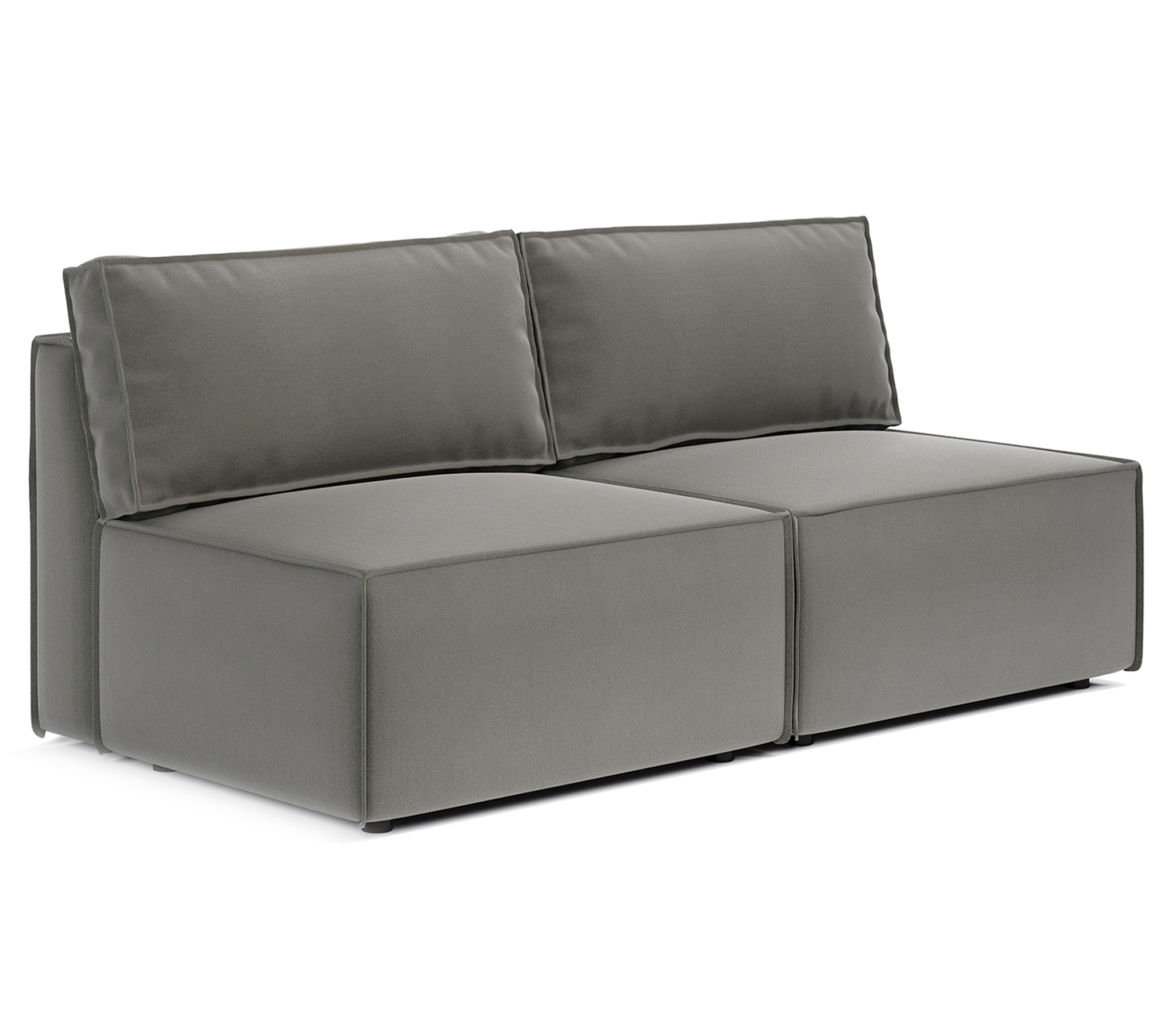 Изображение товара Диван модульный Гамма 190x70x75 см велюр цвет серый